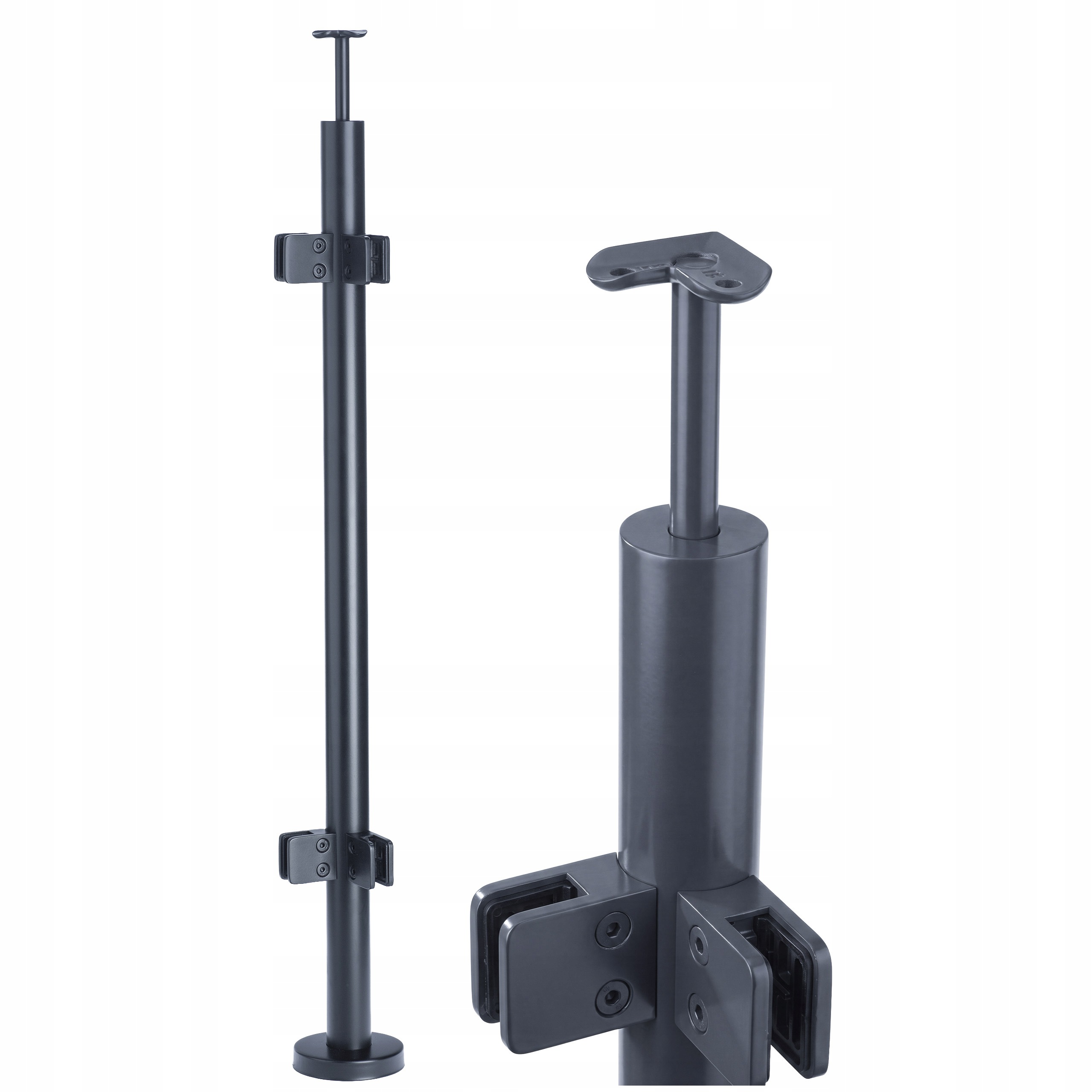 Rohový stĺpik skleneného zábradlia 110 cm okrúhly, priemer 42 mm, Antracit Loft