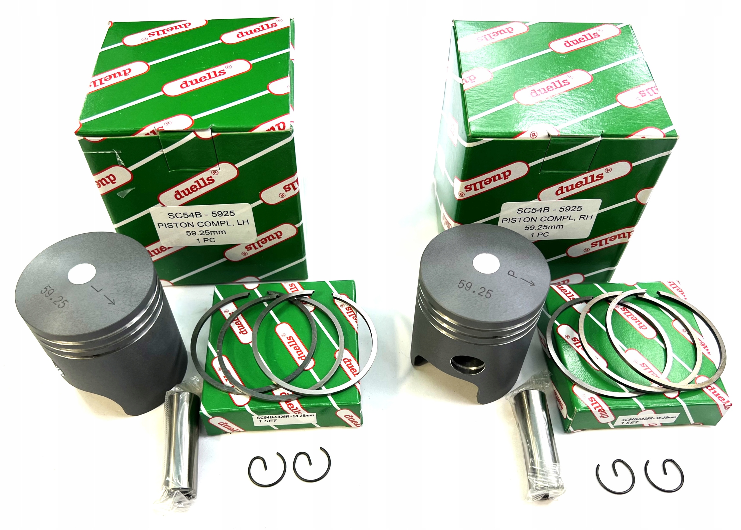 Piesty Jawa 350 Ts 638 639 640 59,25 mm, sada Duells, eloxovaný 5, výbrus 12V