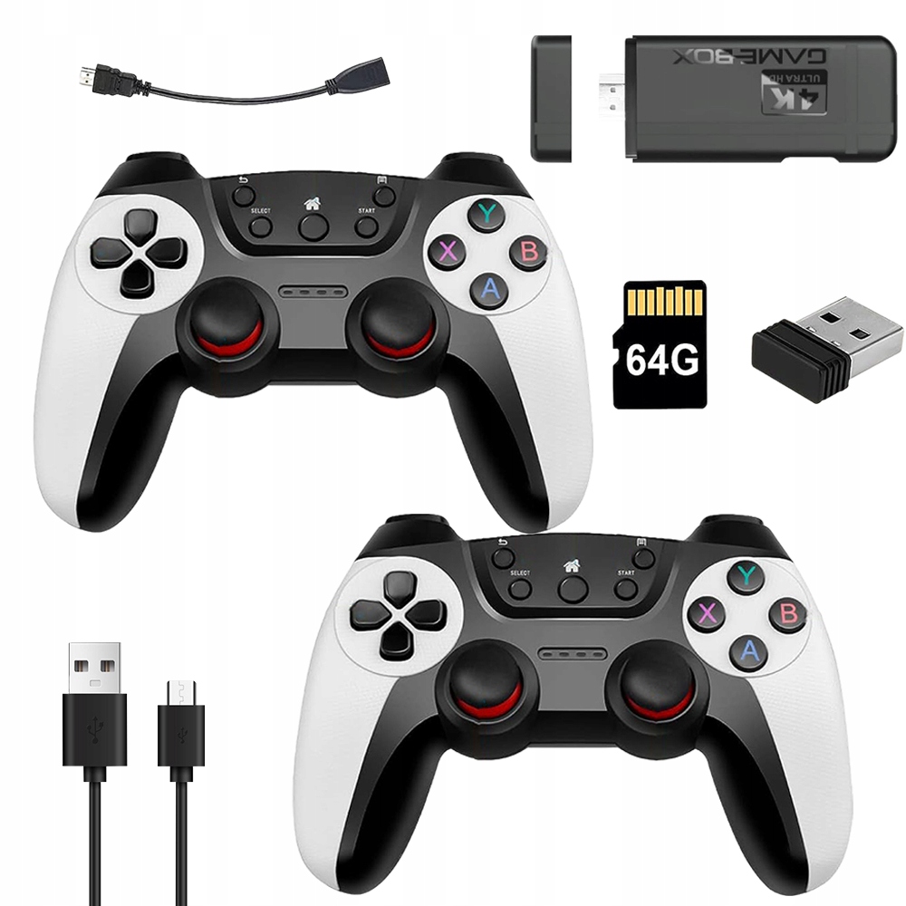 Konsola Do Gier Tv K9 Hdmi 4K Hd Z 2 Gamepadami 30000+ Games+tf 64GB