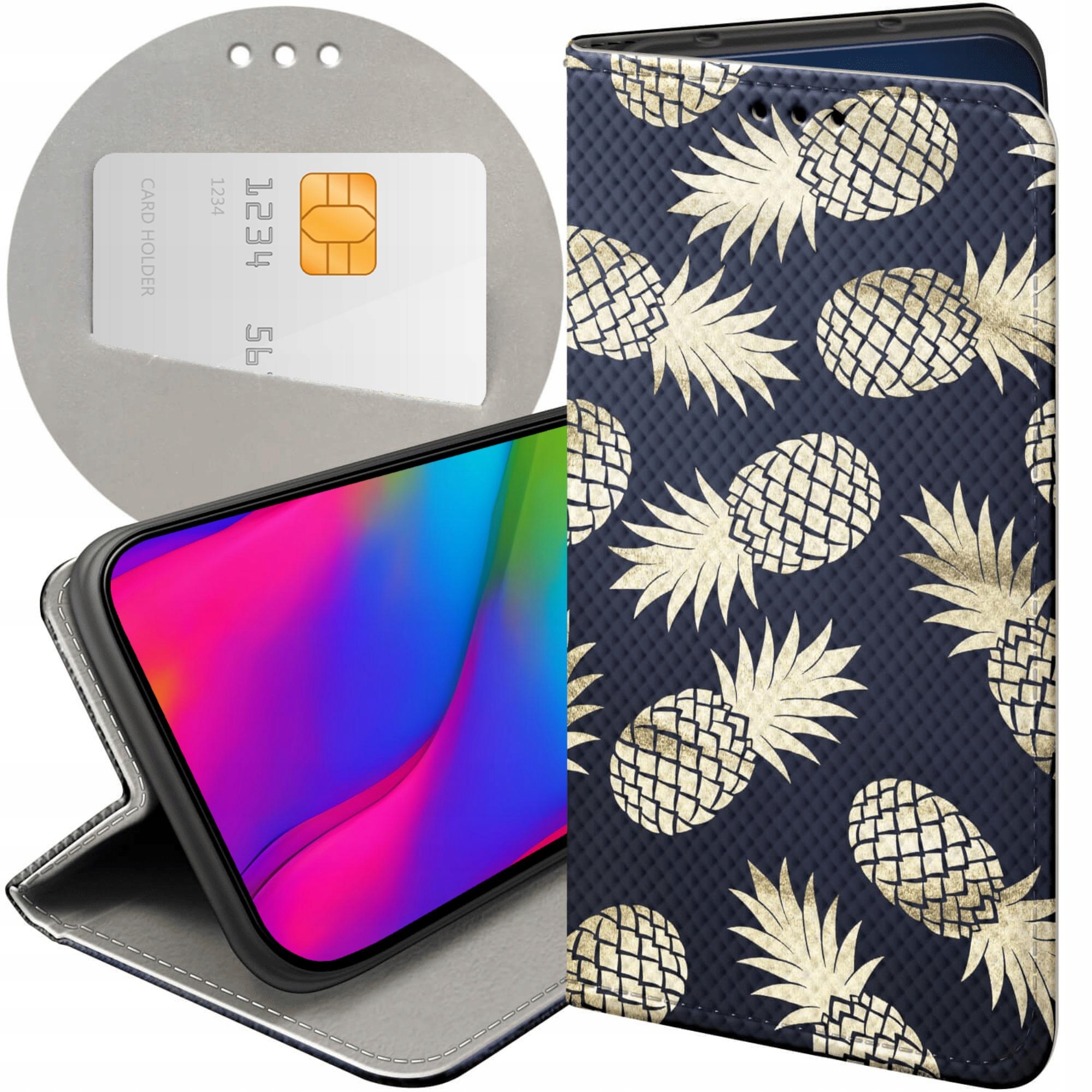 Etui Z Klapką Do Honor MAGIC7 Pro Ananas Owoce Egzotyczne Futerał
