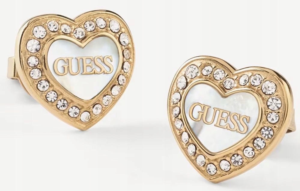 Elegantní A Módní Dámské Náušnice Guess Amami Srdce S Perleťovou Hmotou