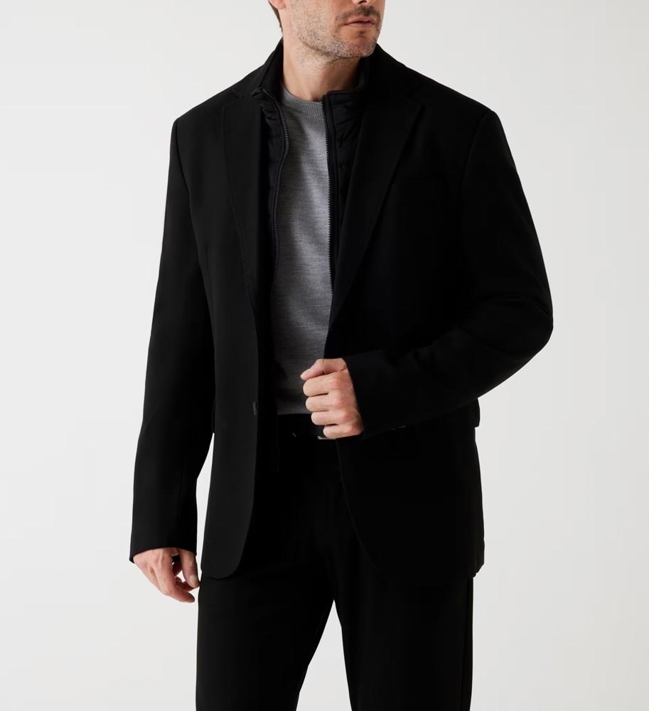 Guess Černá Pánská Sako Slim S Vlnou A Viskózou L