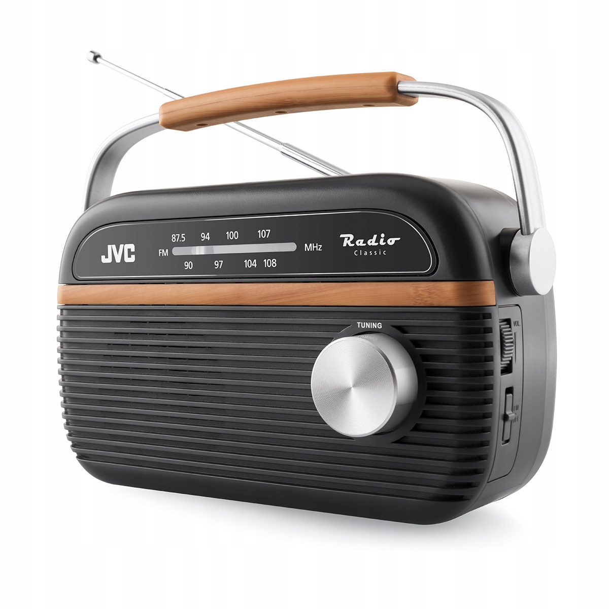 Radio przenośne sieciowo-bateryjne Fm Jvc RA-E215G Retro