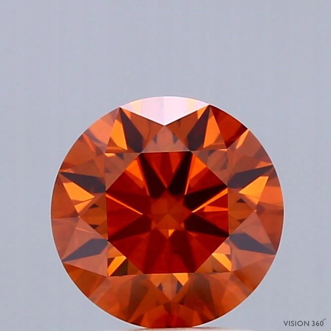 Diament laboratoryjny kolorowy 1.53ct ROUND Fancy Intense Brownish Orange V