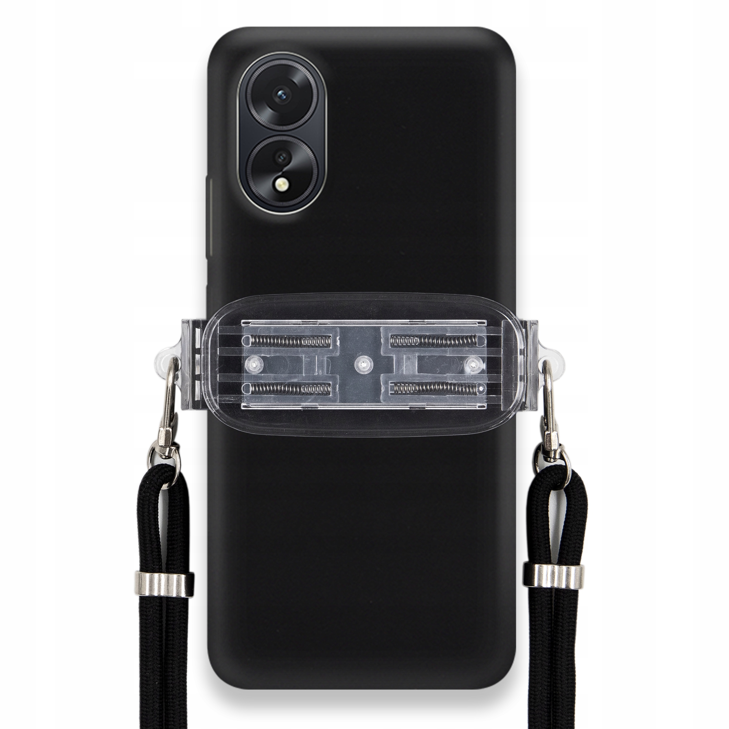 Pouzdro Pro Oppo A38 4G Smooth Case Ochranný Univerzální Držák Černá Šňůrka