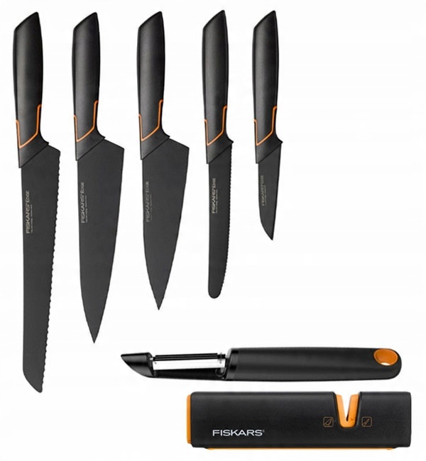 

Fiskars Edge Komplet 5 Noży +obierak +ostrzałka