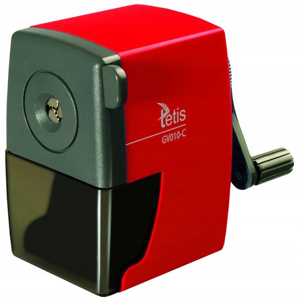 Temperówka na korbkę czerw., Tetis