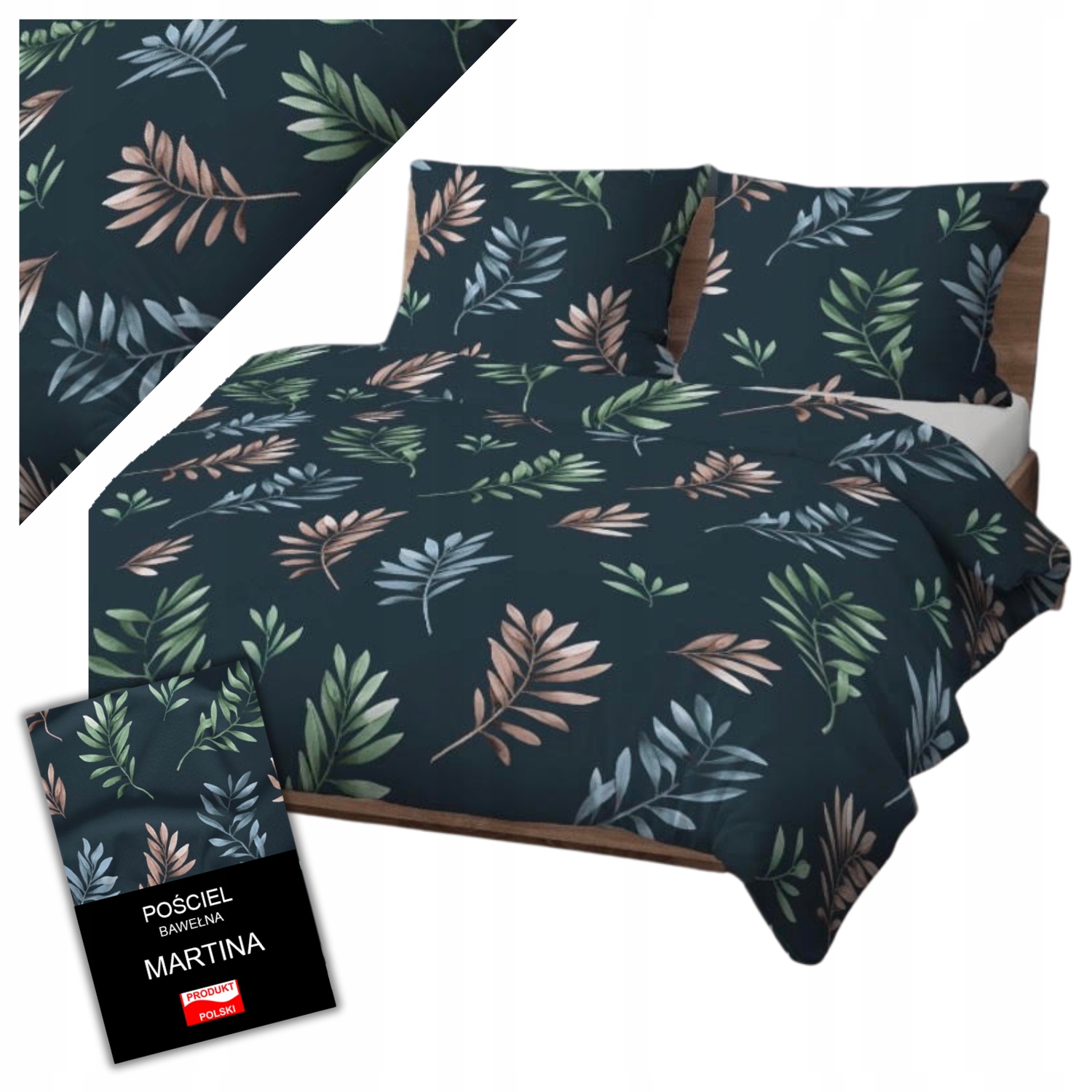 Komplet Pościeli 140x200 Naturalna Bawełna 100% Polska Zamek Błyskawiczny