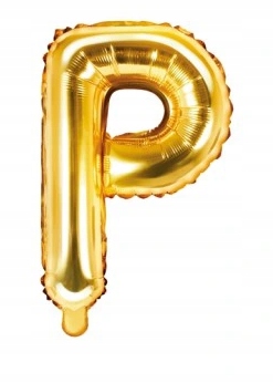 

Balon foliowy Litera "p" 35cm, złoty