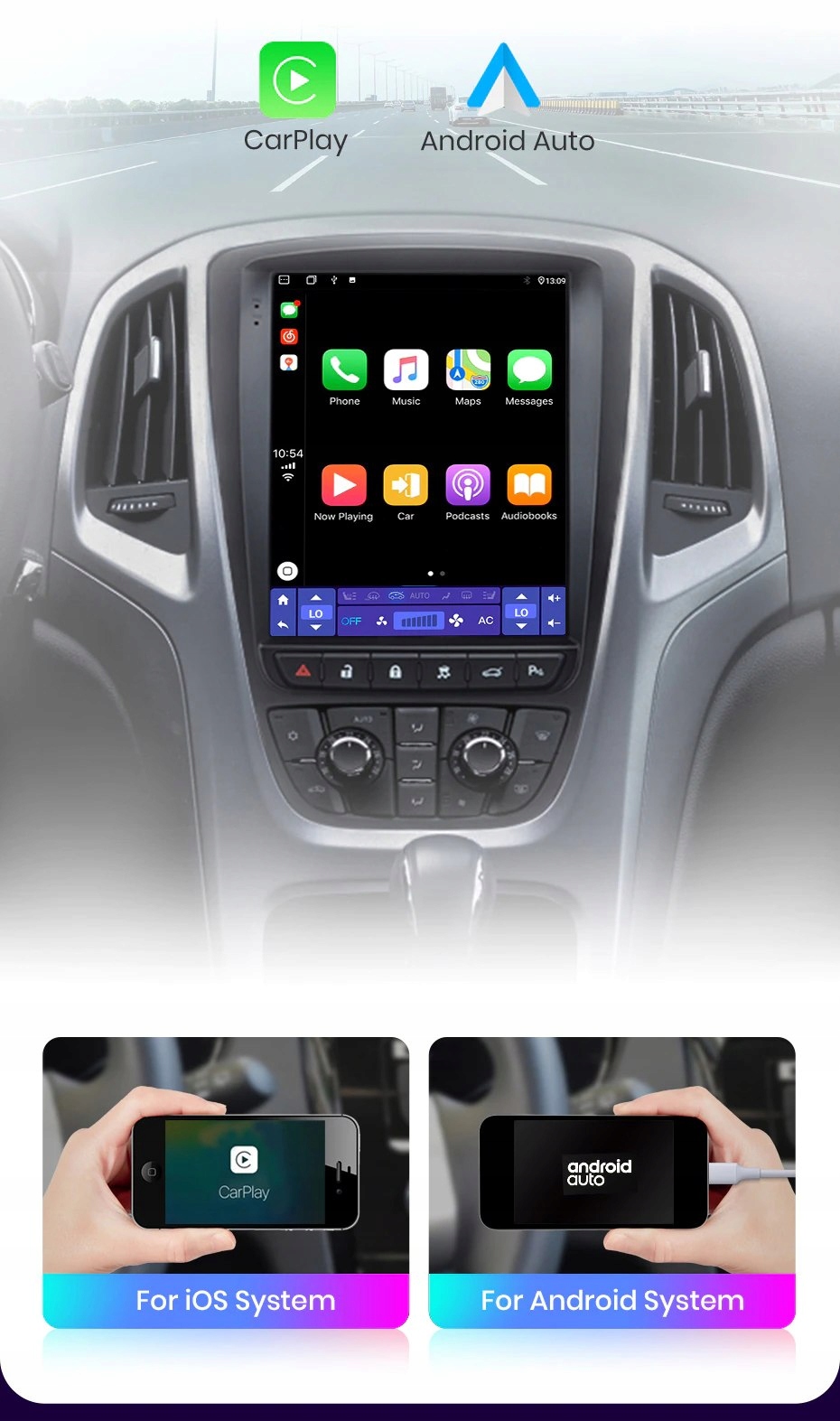 Radio 10' ANDROID 11 Opel Astra J GPS WiFi PL Komunikacja Bluetooth GPS Wi-Fi