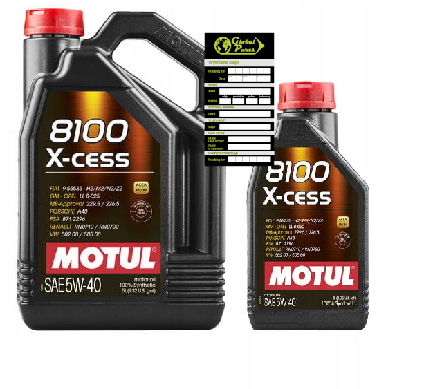 

Motul 5W40 8100 X-cess Zestaw 5L+1L