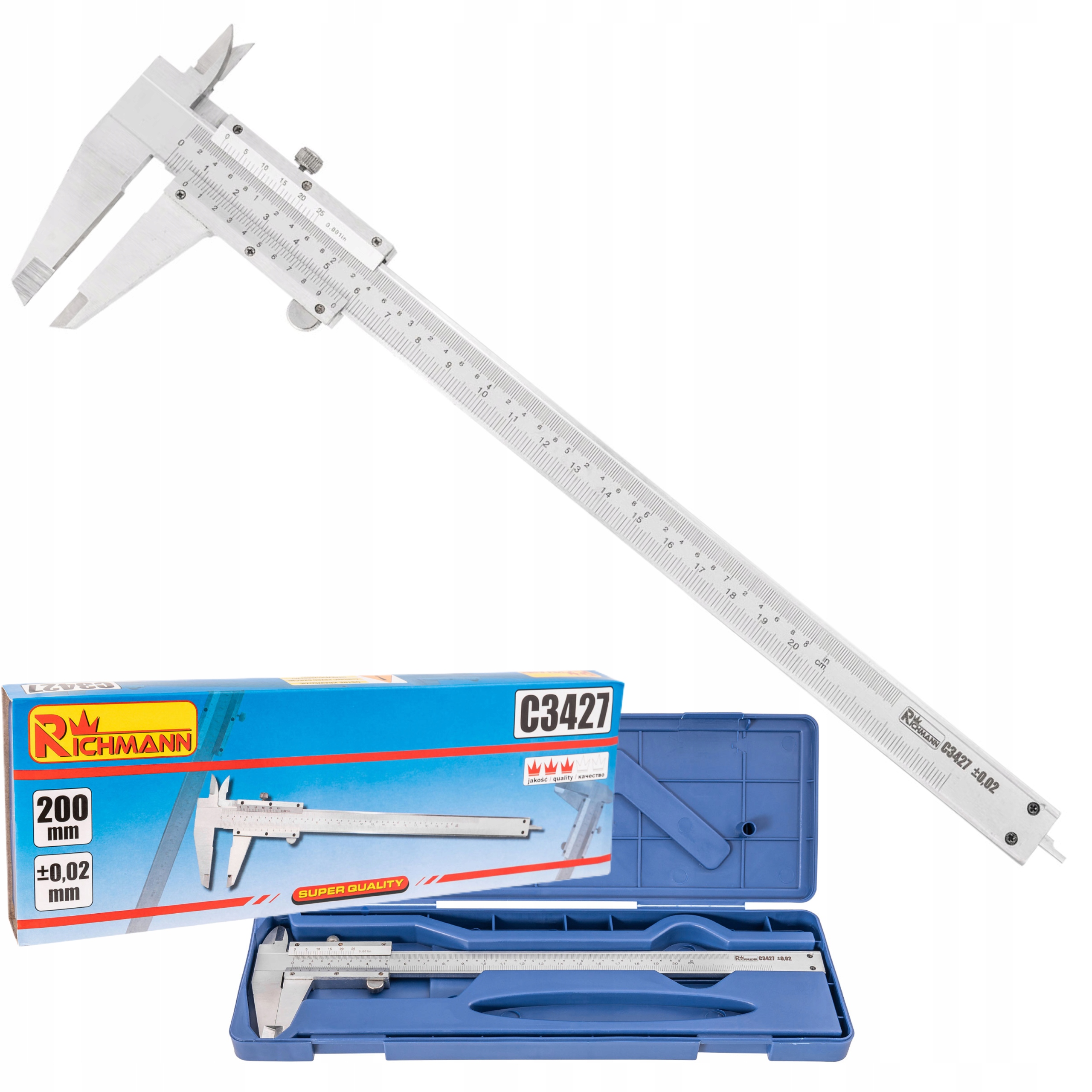 

Suwmiarka Analogowa Noniuszowa 200mm Etui Richmann