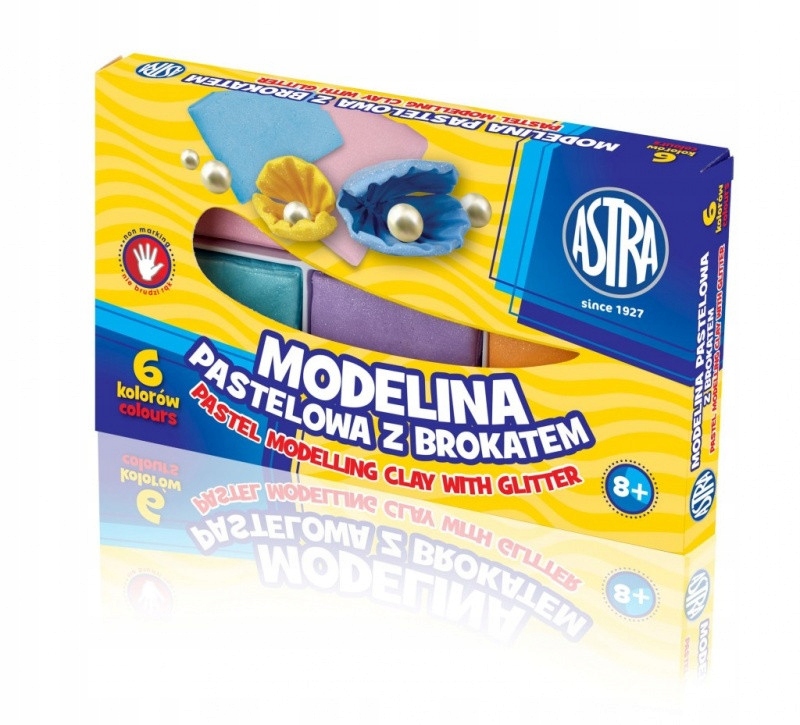 

Modelina z Brokatem Pastelowe 6szt Wydajna