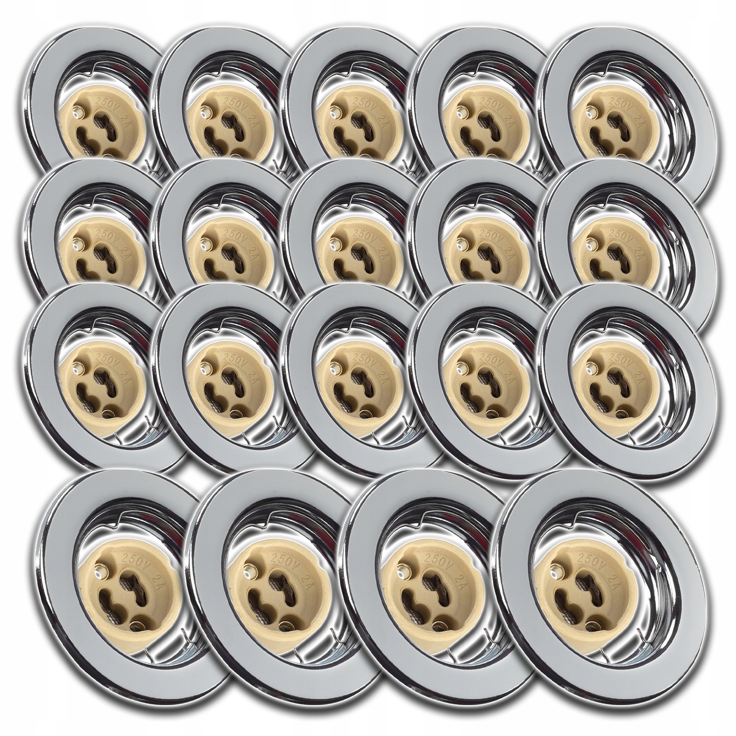 19 x Stropní Svítidlo Halogen Led Lampa 1,5W Neutrální Očko Chrom