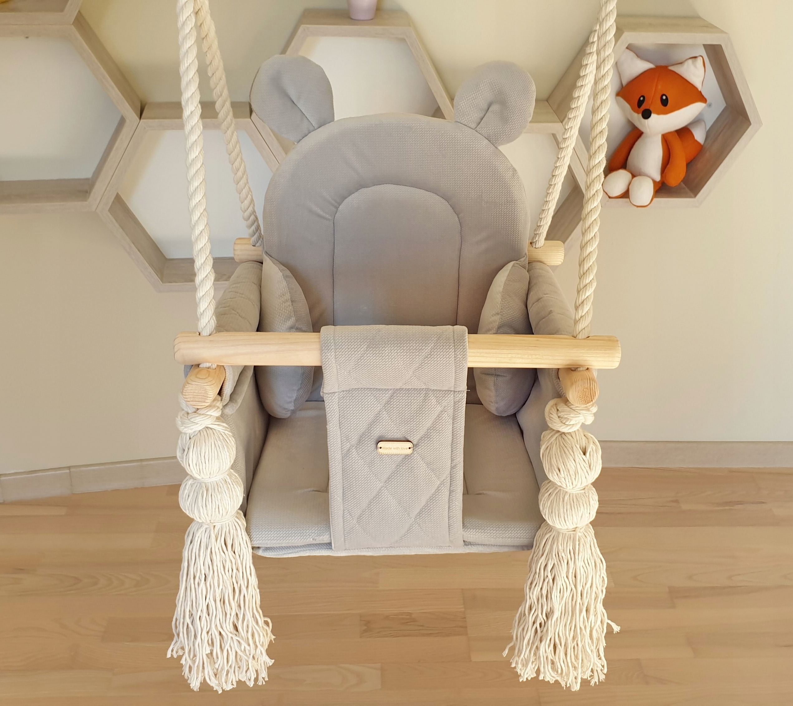 Huśtawka dla dziecka, dziecięca, bezpieczna SZARA Kod producenta 01 Swing MSZ