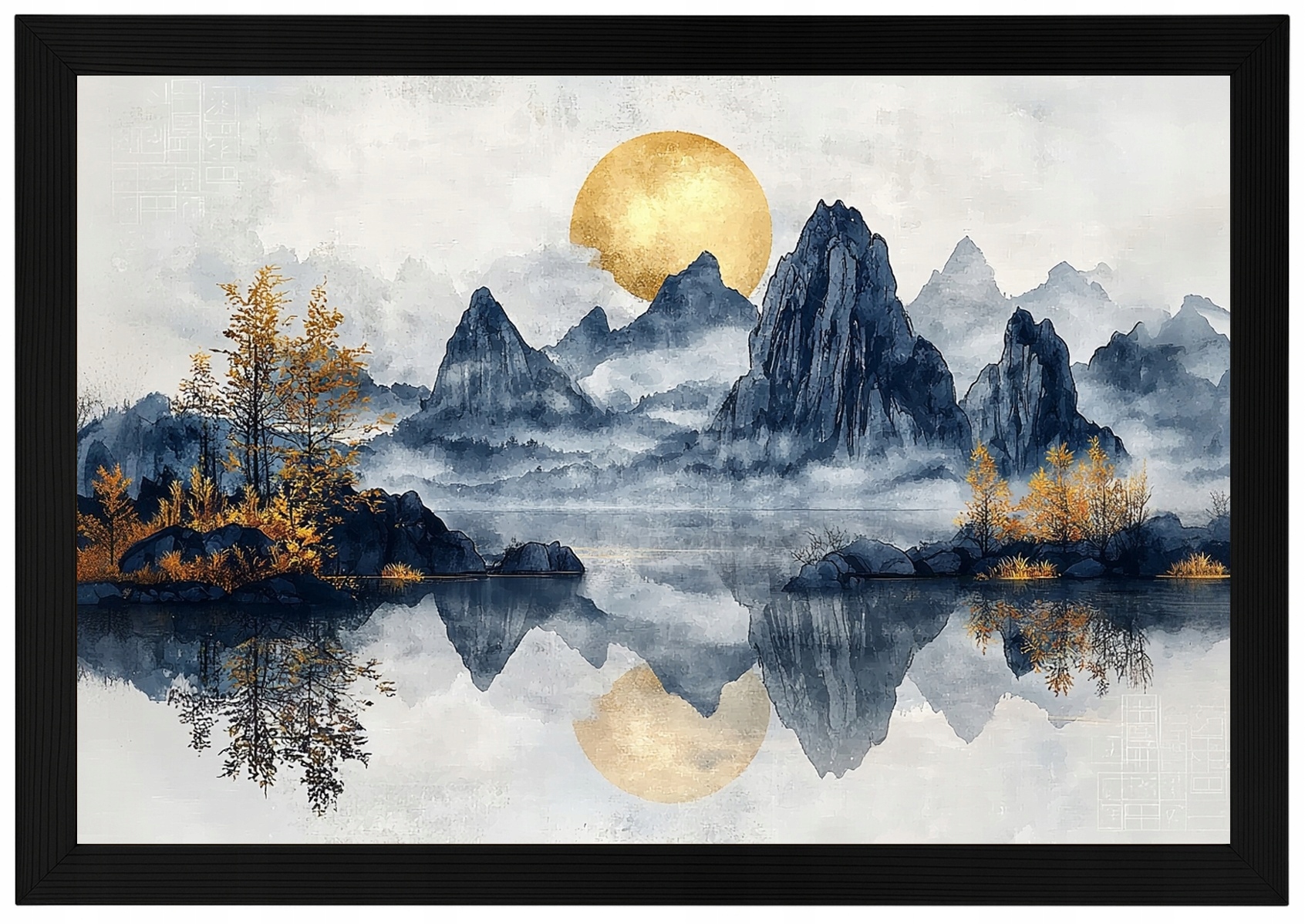 Plakát Rámeček Hory Sluneční Jezero Příroda Zen Feng Shui 60x40