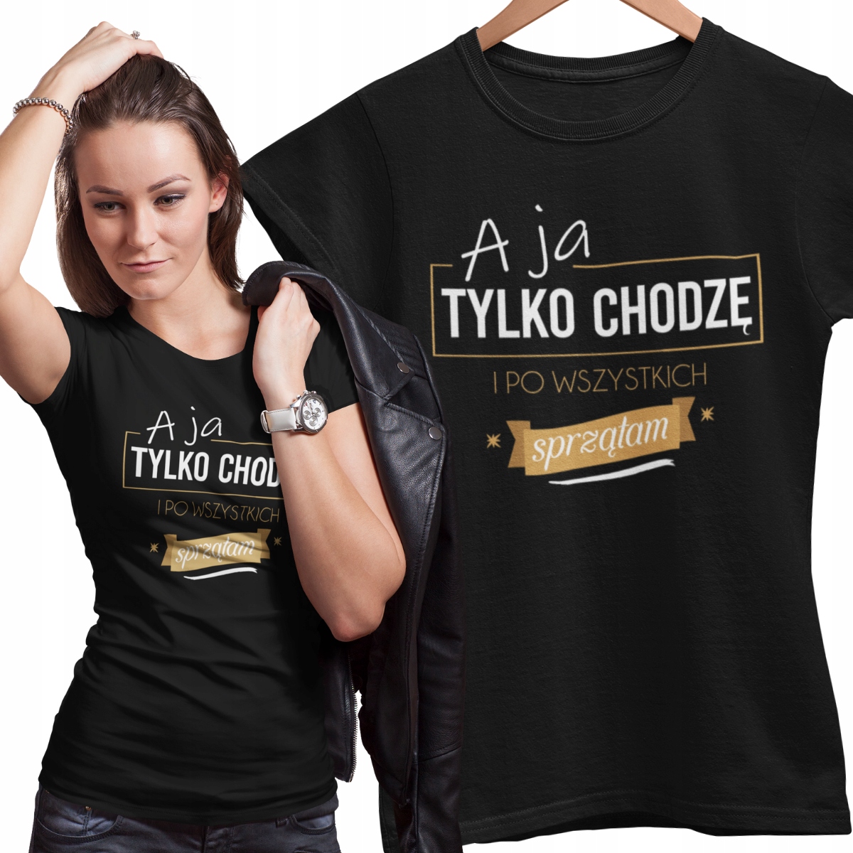 PREZENT NA DZIEŃ MAMY MATKI T-SHIRT KOSZULKA DAMSKA A JA TYLKO CHODZĘ