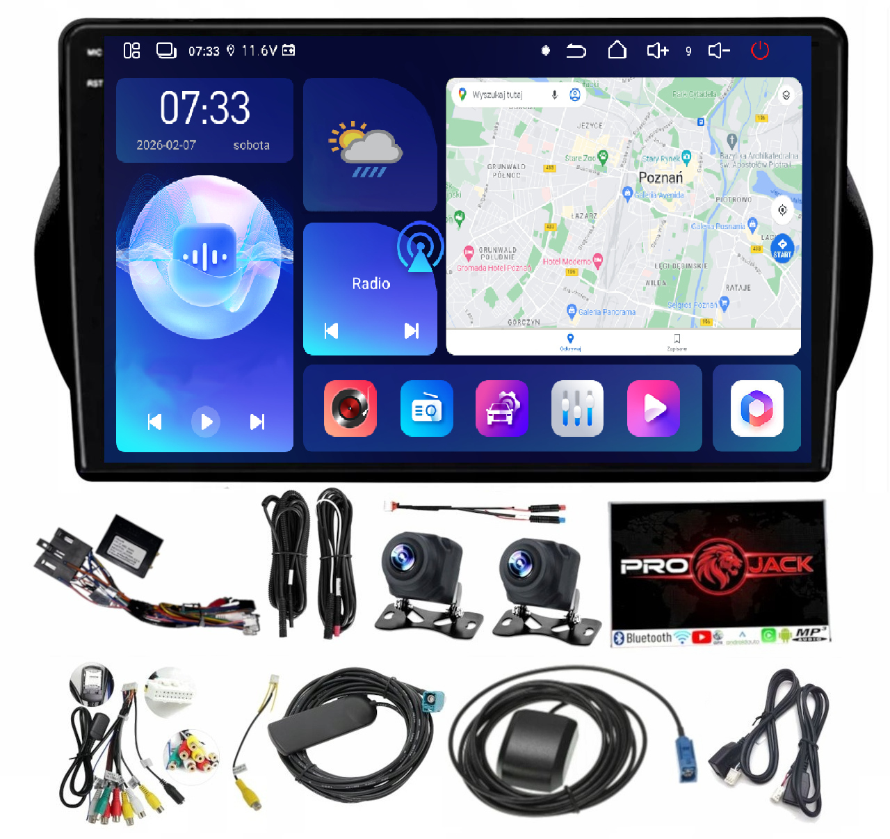 Autorádio S Navigací Android Carplay Bt Fiat Fiorino 2008-2017 6GB Ram 128GB Paměť Sim