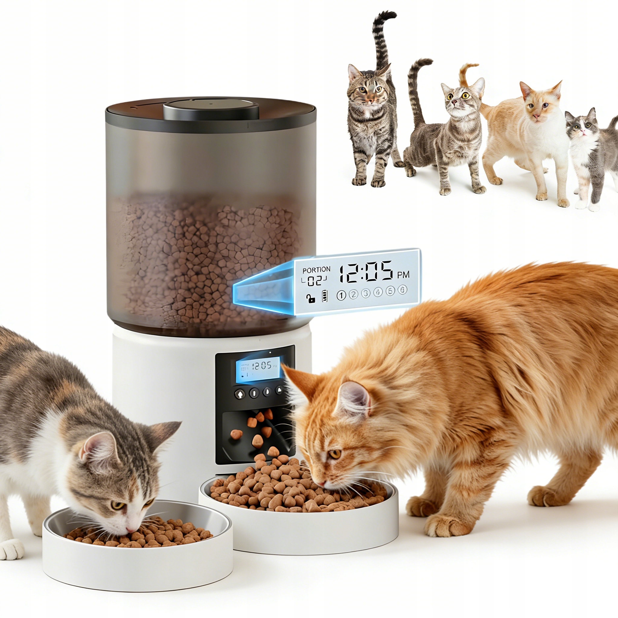 4L Podavač LCD Miska Automatický Dávkovač Suchého Krmiva Pro Psa A Kočku