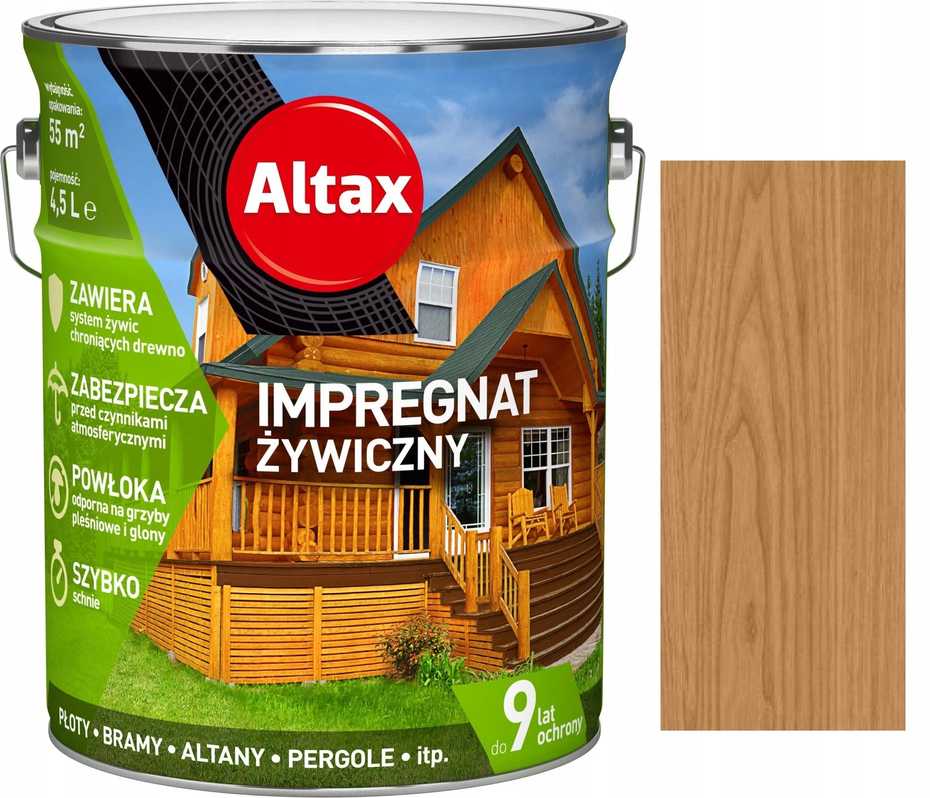 

Altax Impregnat Żywiczny Do Drewna Dąb 4.5L