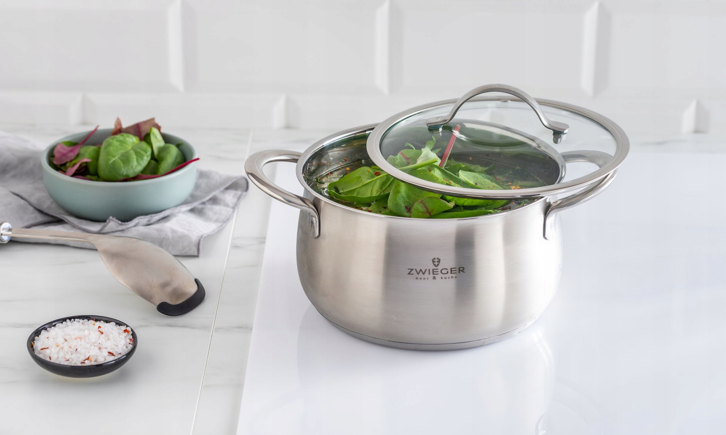 ZWIEGER PRACTI PLUS GARNEK Z POKRYWKĄ 20CM Kolor srebrny