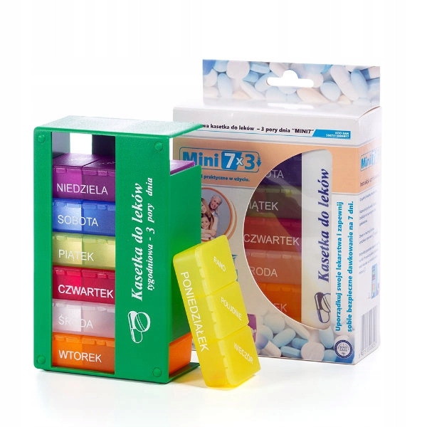 

Kasetka do leków tygodniowa z szufladkami 7/3 Mini
