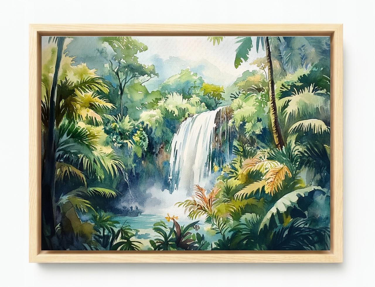 Obraz Rám American Box Tropický Dažďový Les Džungľa Vodopád 80x60