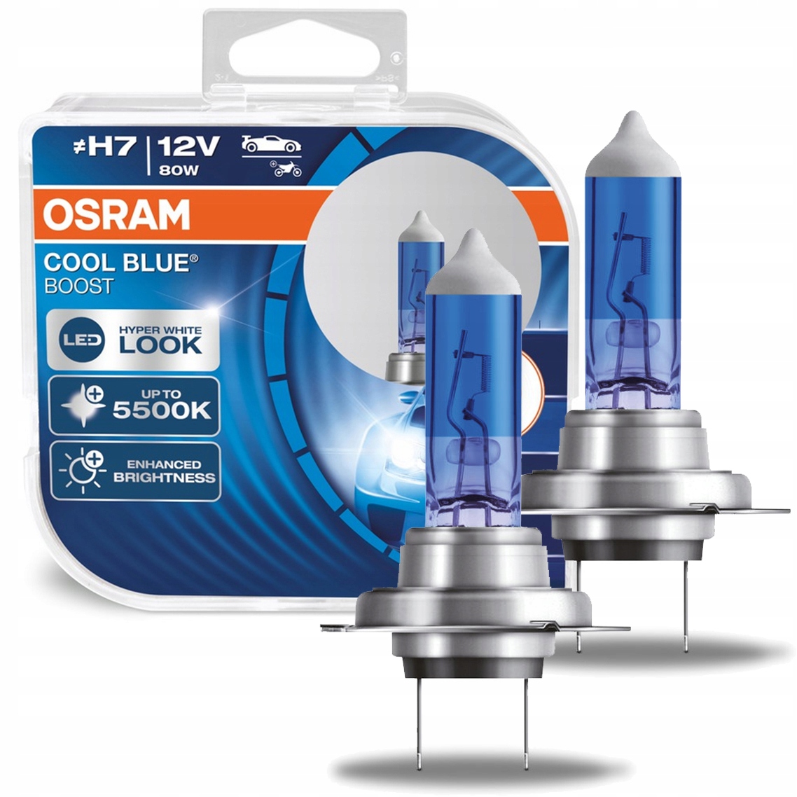 

2x H7 Osram Żarówki 5500K Cool Blue Hyper Boost
