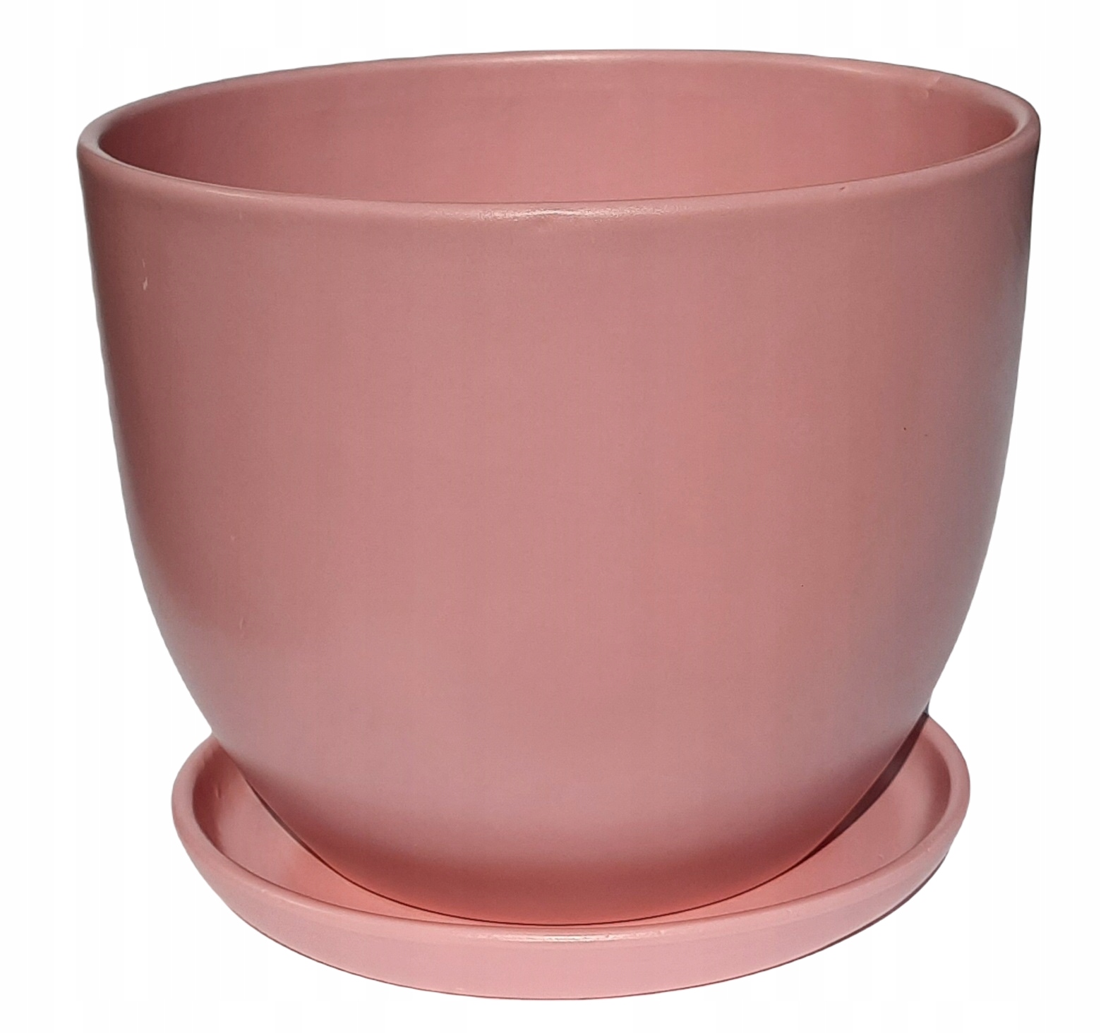 

Doniczka Osłonka Ceramiczna Z Podstawką Różowa