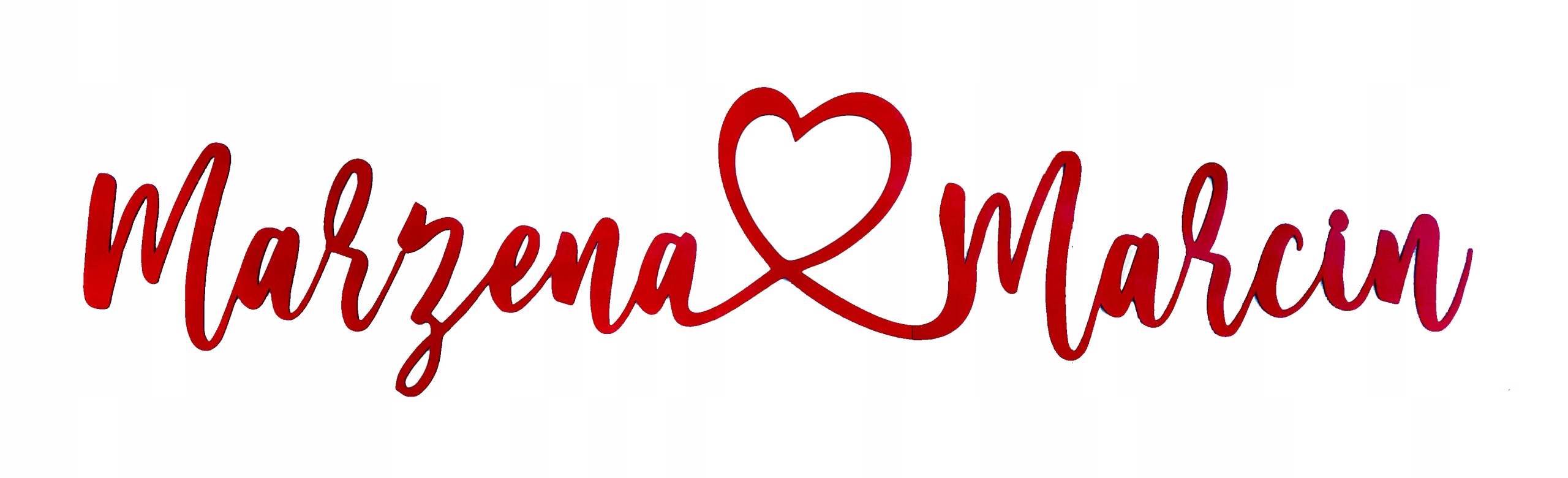 Napis drewniany na ściankę CZERWONY wesele 1,5m