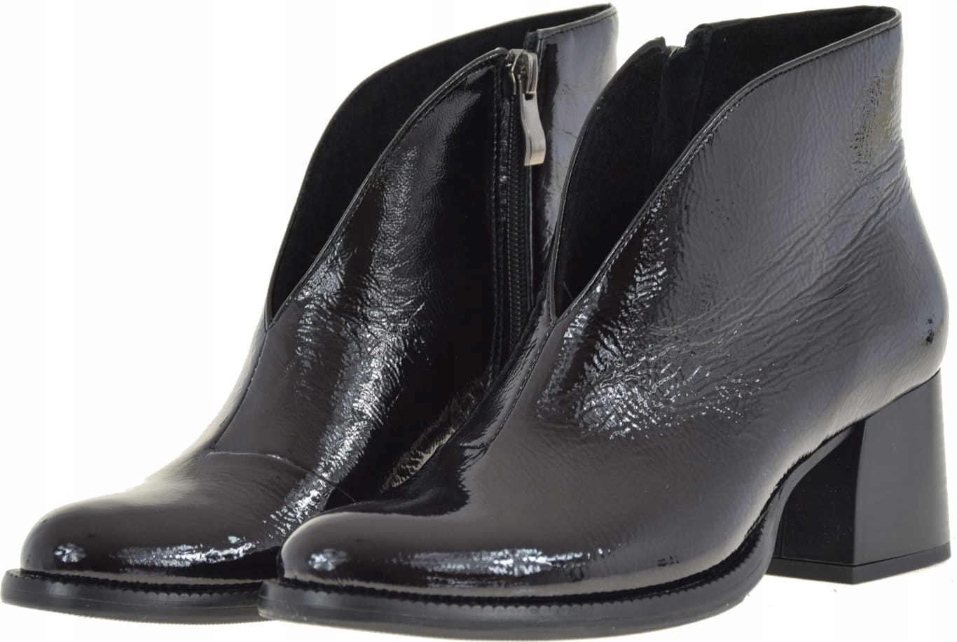 ELEGANCKIE DAMSKIE BOTKI ACORD 3620 CZARNE SKÓRA LAKIEROWANA OCIEPLANE R.41 Kod producenta 3620