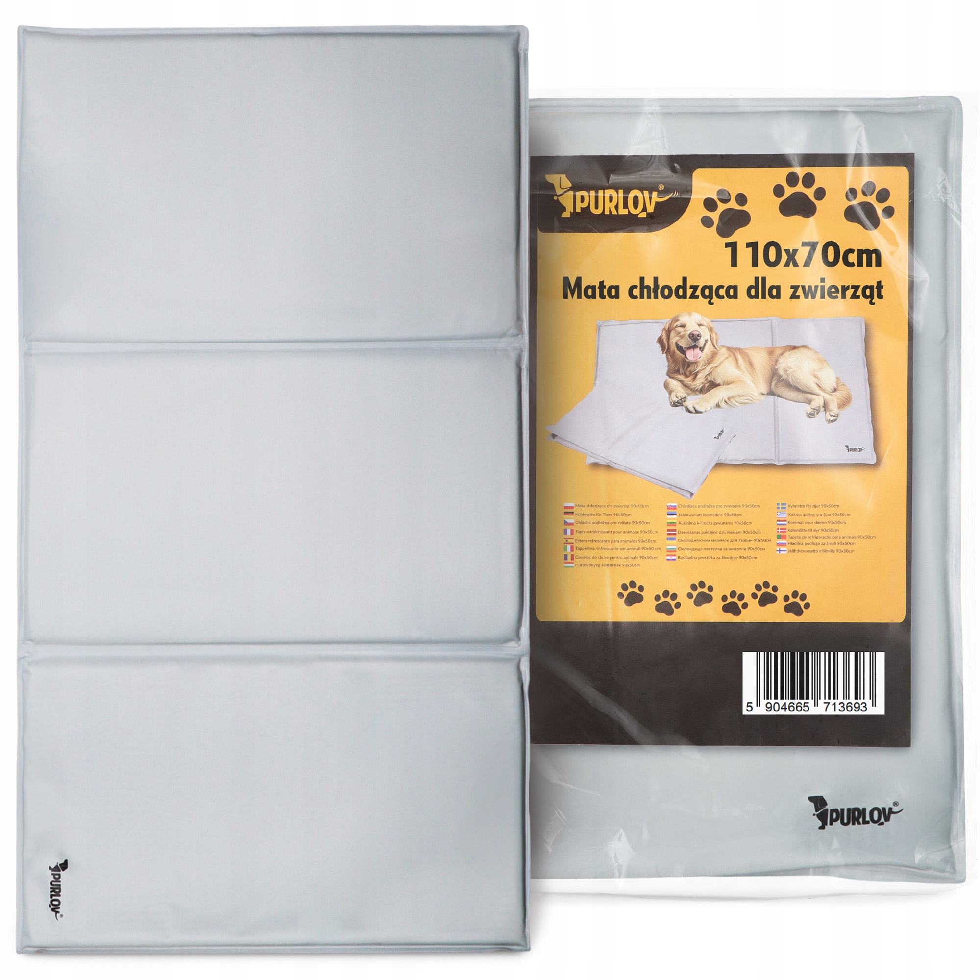 Levně Chladící podložka Pro Psa Kočky Zvířat 110x70 cm Gelová voděodolná Pelíšek Ri-p