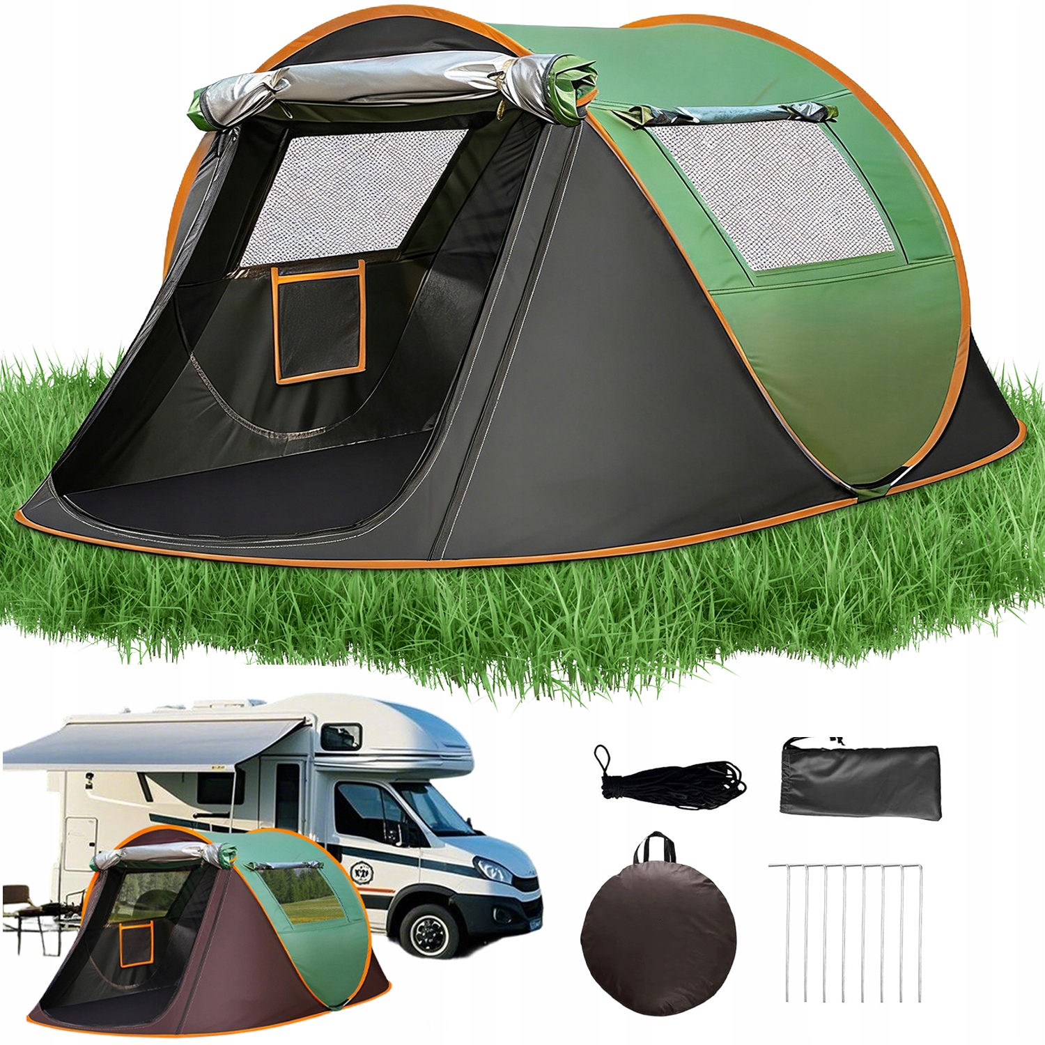 Stan Pro 2 Osoby Kempingový, Voděodolný, Rychle Otevíratelný S Moskytiérou