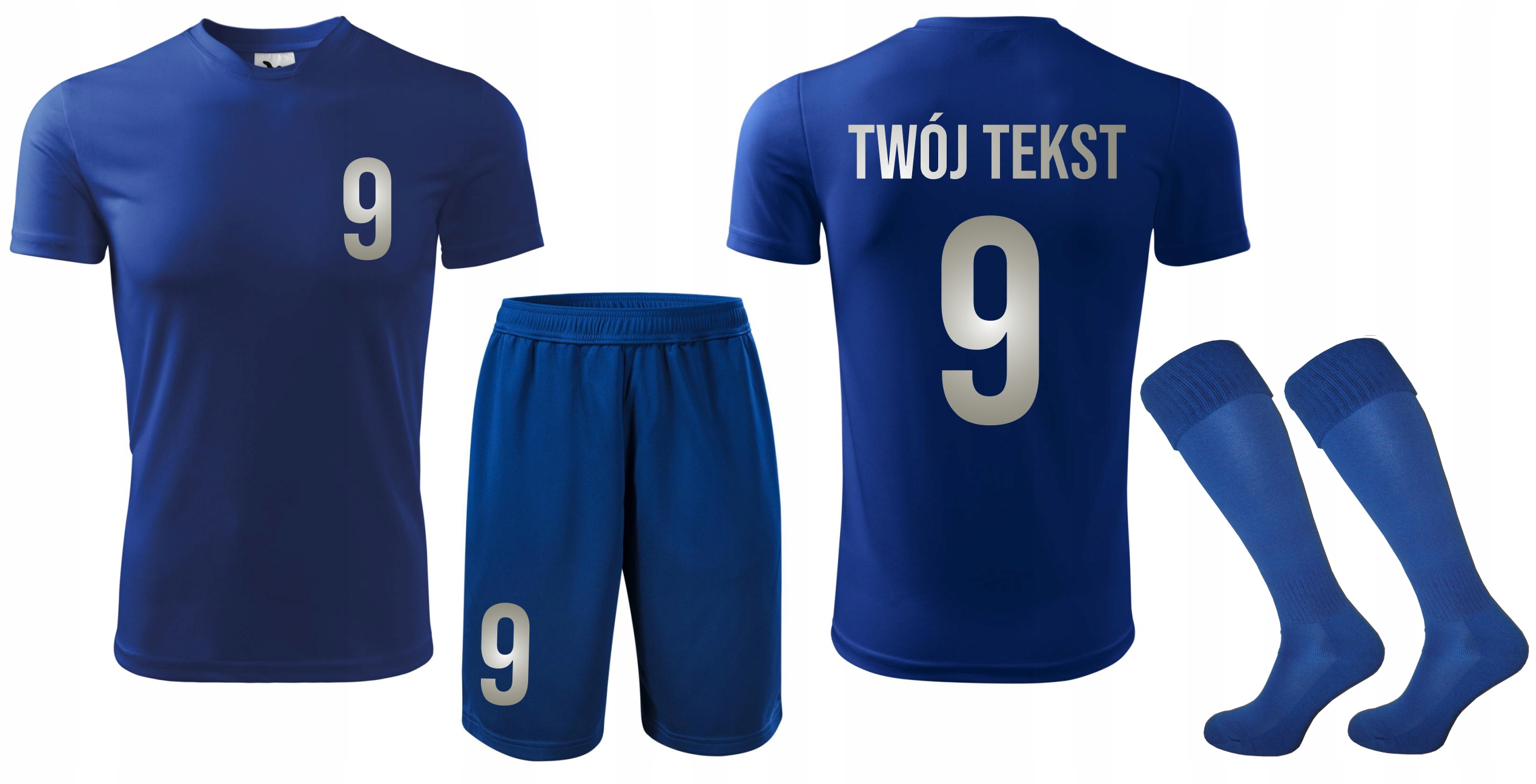 Strój piłkarski z własnym napisem i numerem personalizowanym nadrukiem 158