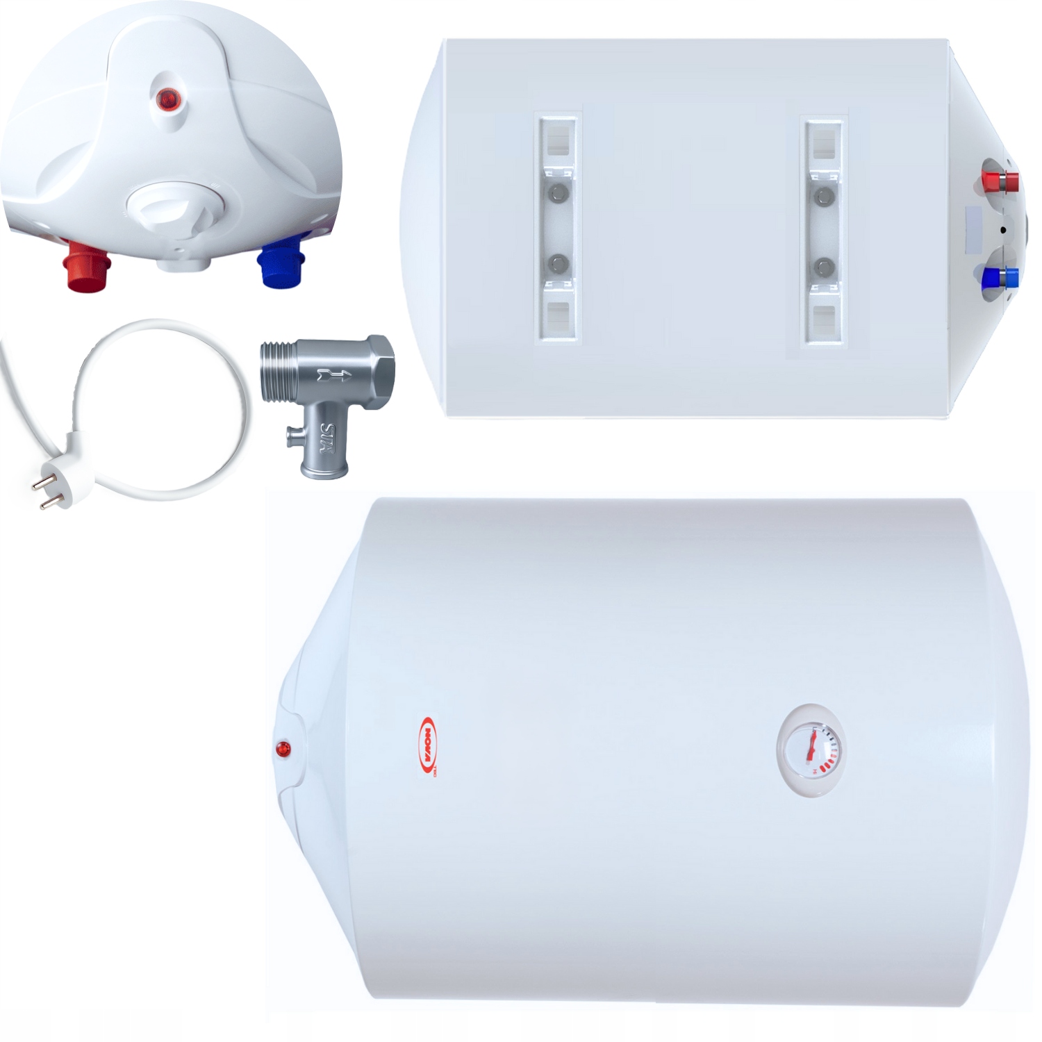 Elektryczny Bojler Podgrzewacz Wody Zbiornik Poziomy 80L 2kW Wydajny Trwały