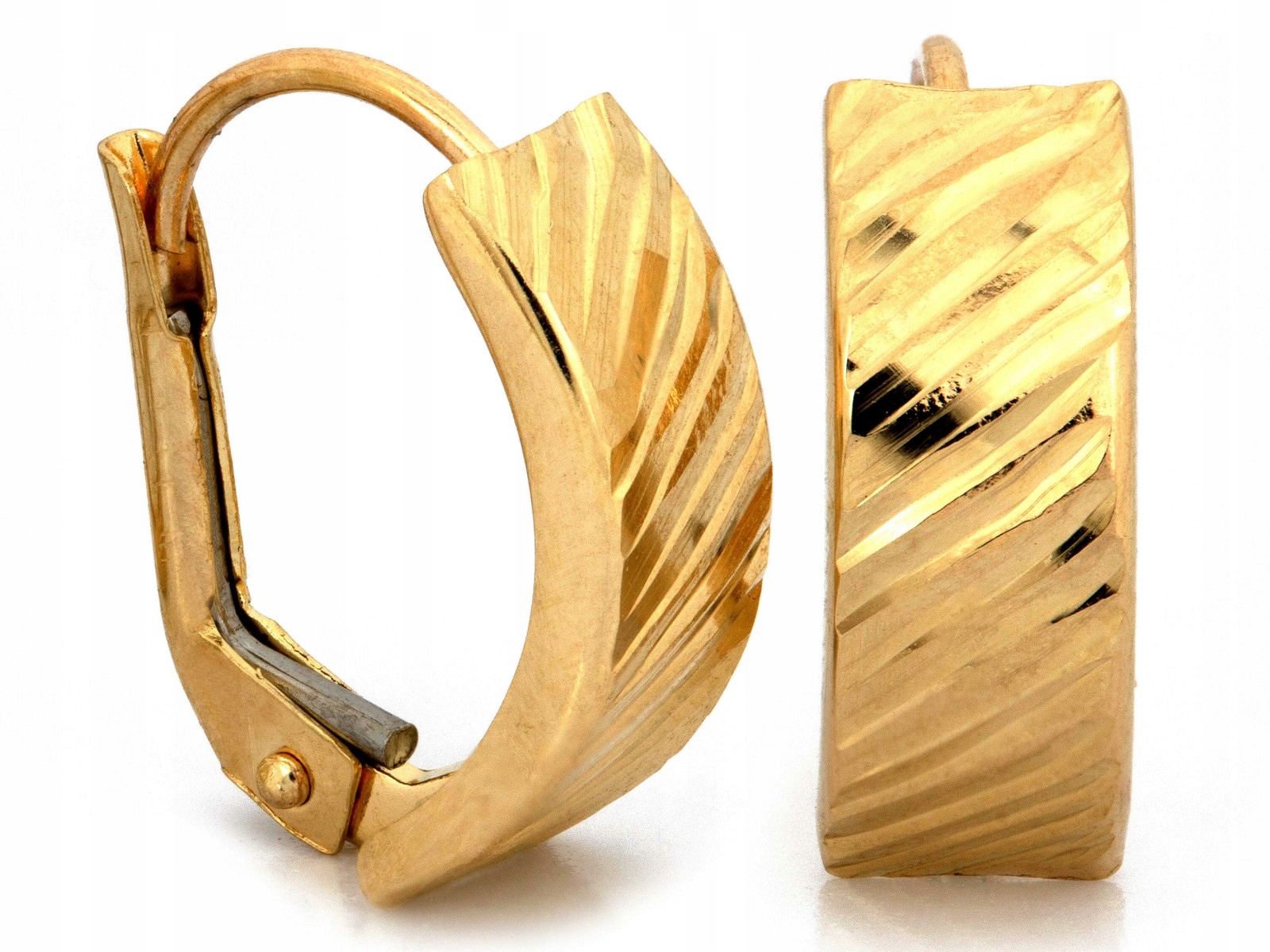 Dámské náušnice s anglickým zapínáním 585, klasické zlaté, 1.72 g