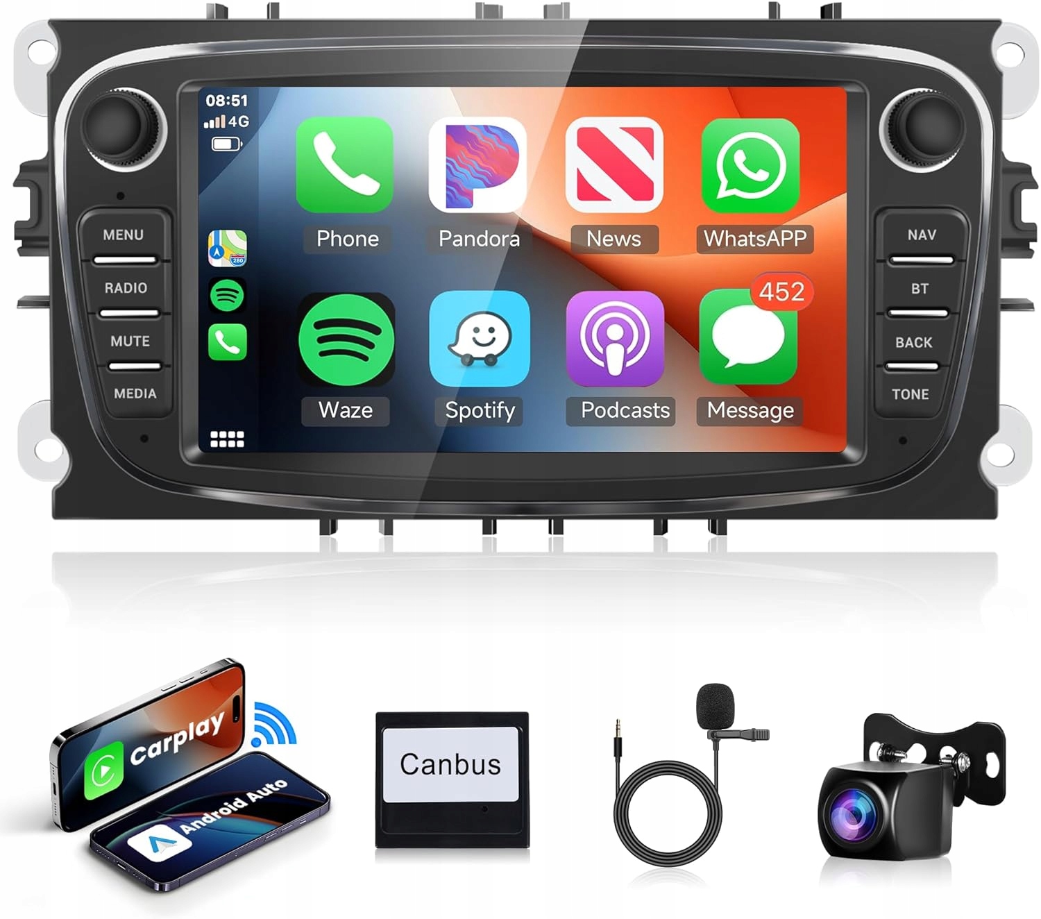 Bezprzewodowe radio samochodowe Ford Focus II mk2 R1507