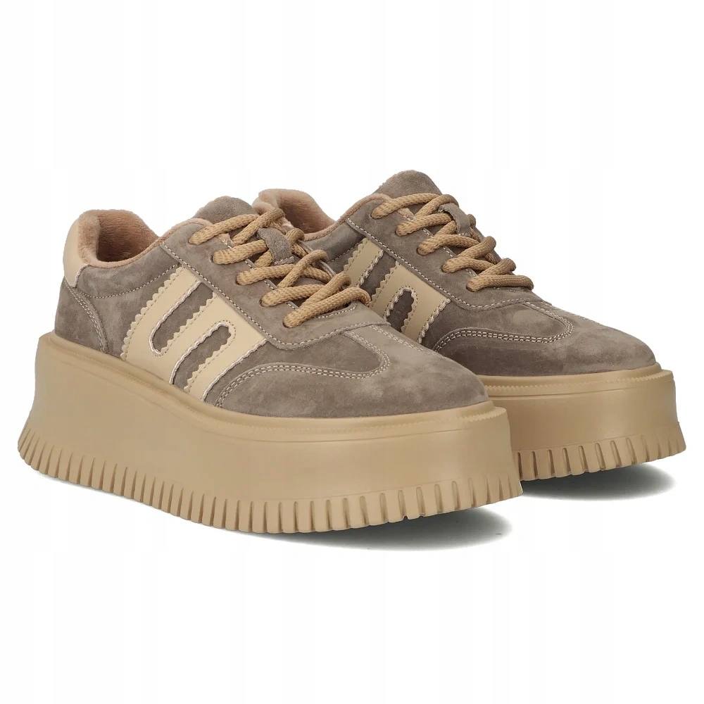 Kožené tenisky Filippo DP7111/TP taupe 39