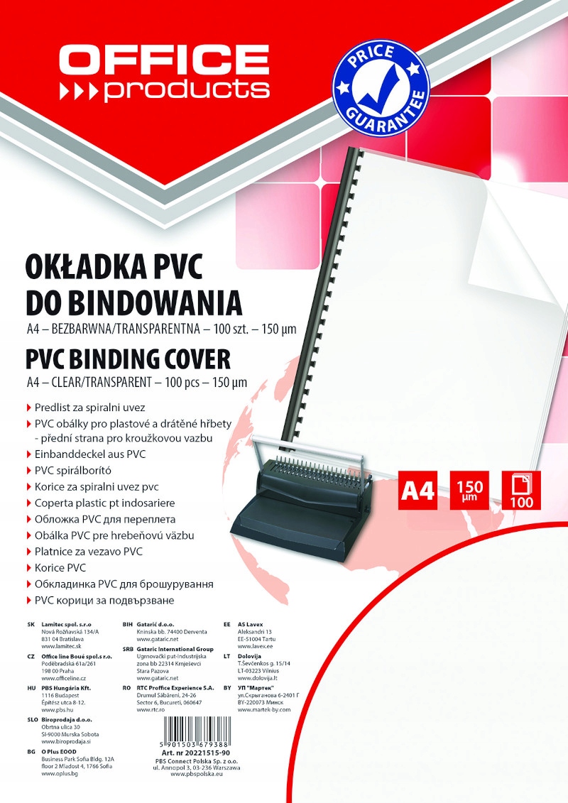 

Folia okładka do bindowania przezr. 150mik Office