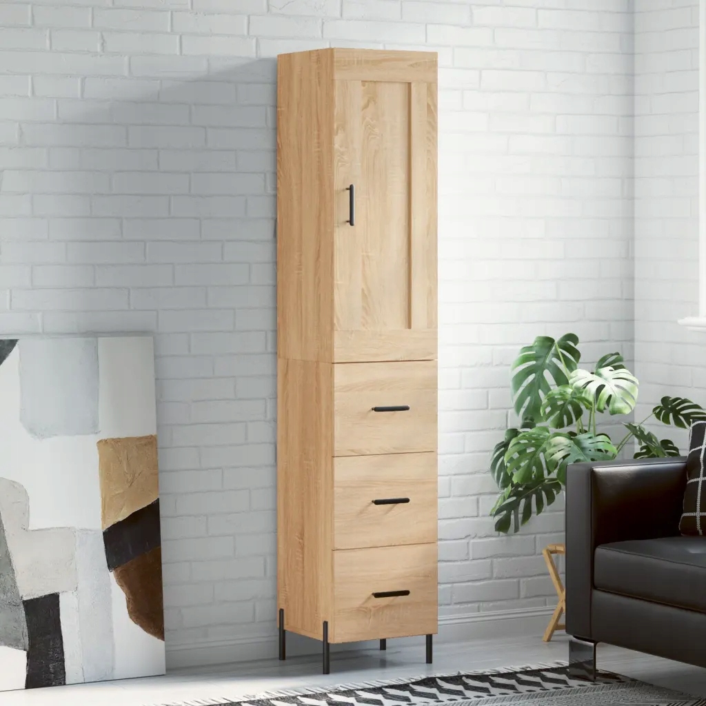 Skříň highboard dub sonoma 34,5 x 34 x 180 cm kompozitní dřevo Hnědá 320020