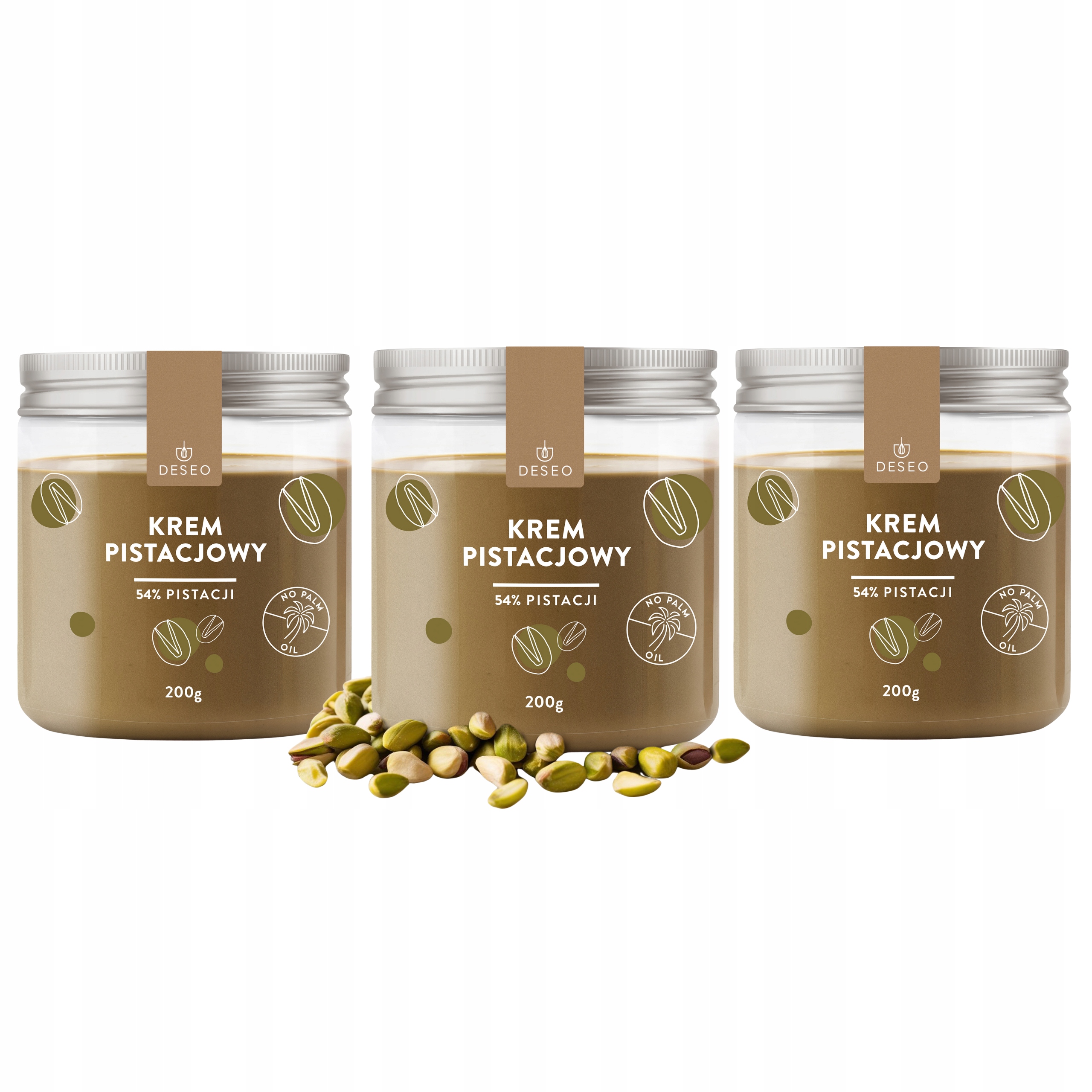 Levně Pistáciový krém 54% Pistácie 600 g (3*200 g)DESEO krémová pasta z pistácií