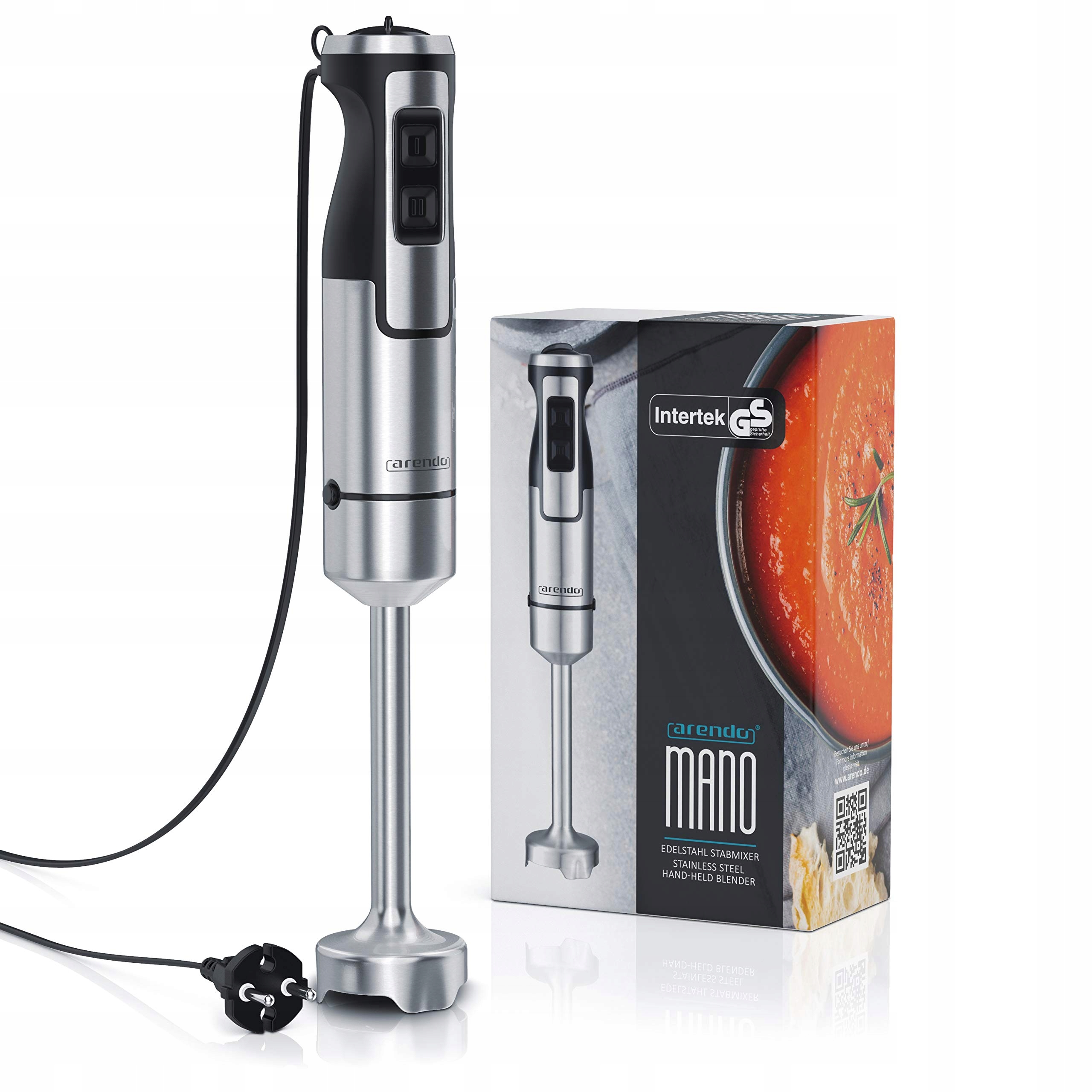 ARENDO Blender Ręczny 1000W Stal Nierdzewna Regulacja Prędkości Turbo — miniatura 7