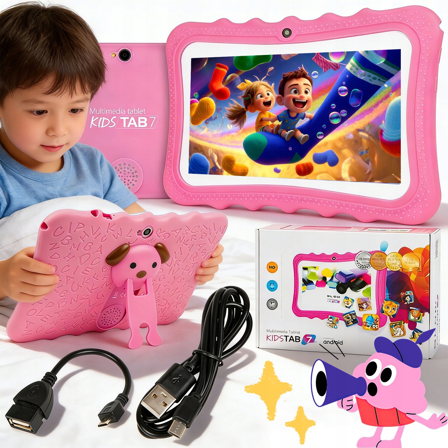 TABLET DLA DZIECI 7CALI 32GB WIFI BLUETOOTH KAMERA PRZÓD TYŁ EDU MULTIMEDIA