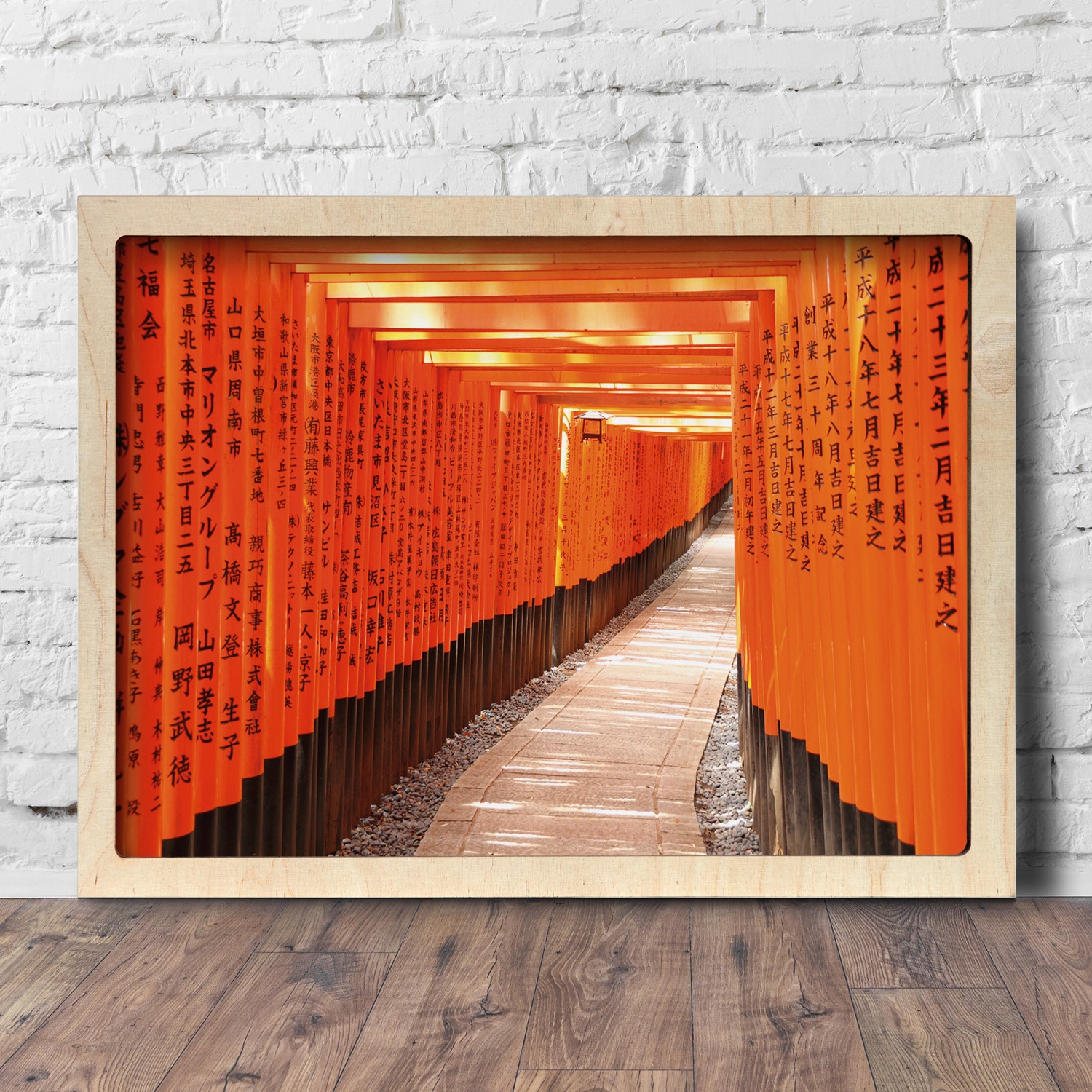 Nástěnný dřevěný obraz Japonsko brána cesta 75x55