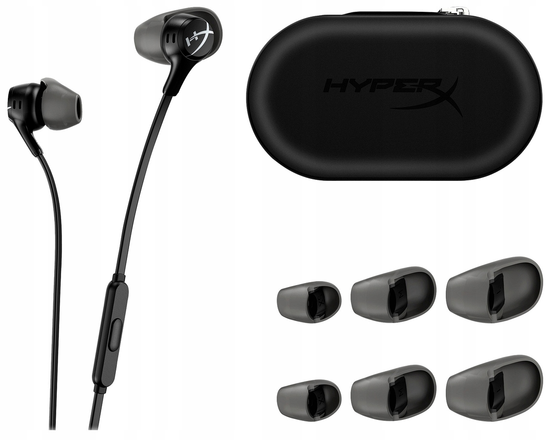 Drátová sluchátka do uší HyperX Cloud Earbuds II černo-šedá 70N24AAR