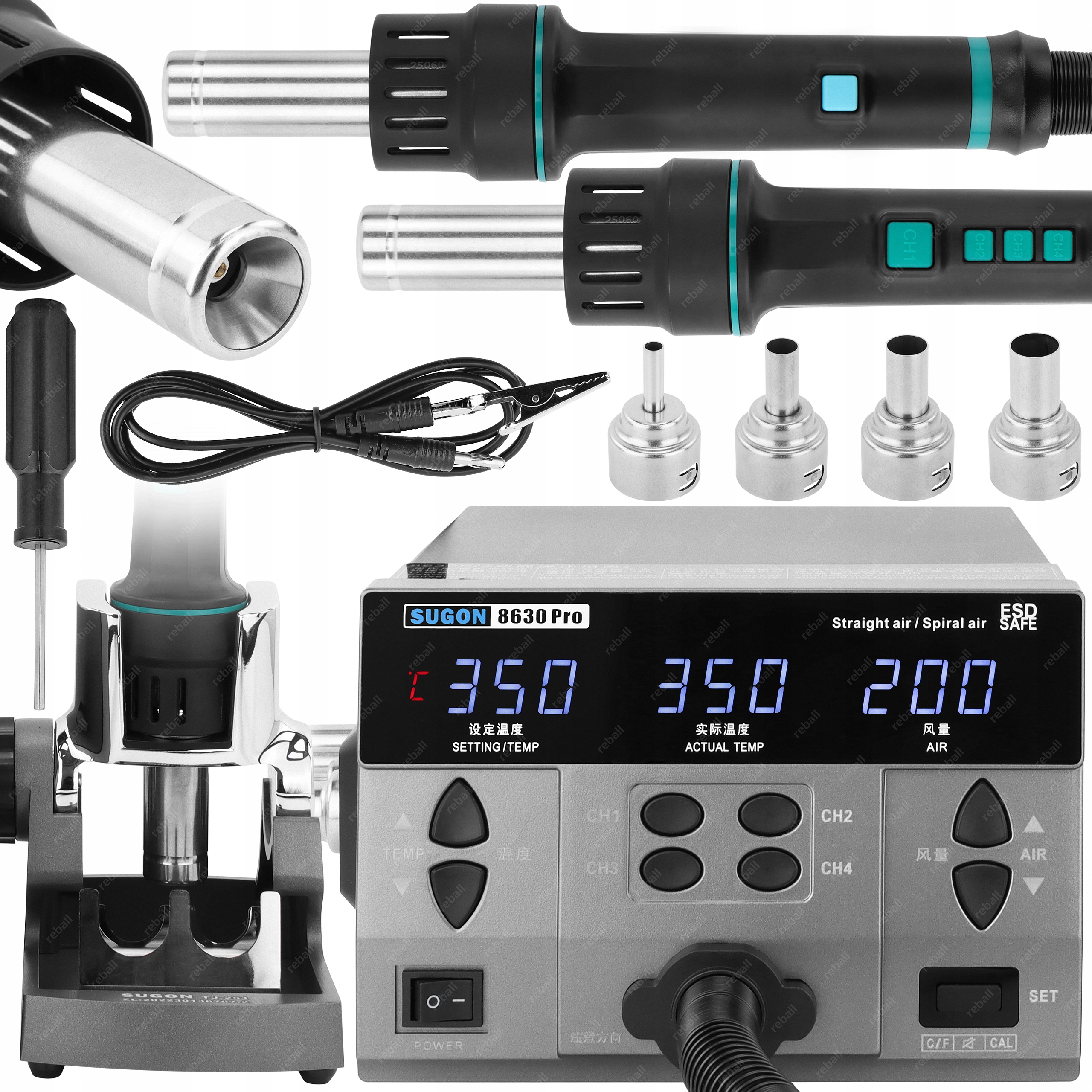 Horkovzdušná Pájecí Stanice Svařovací Stroj Sugon 8630 Pro 1300 W