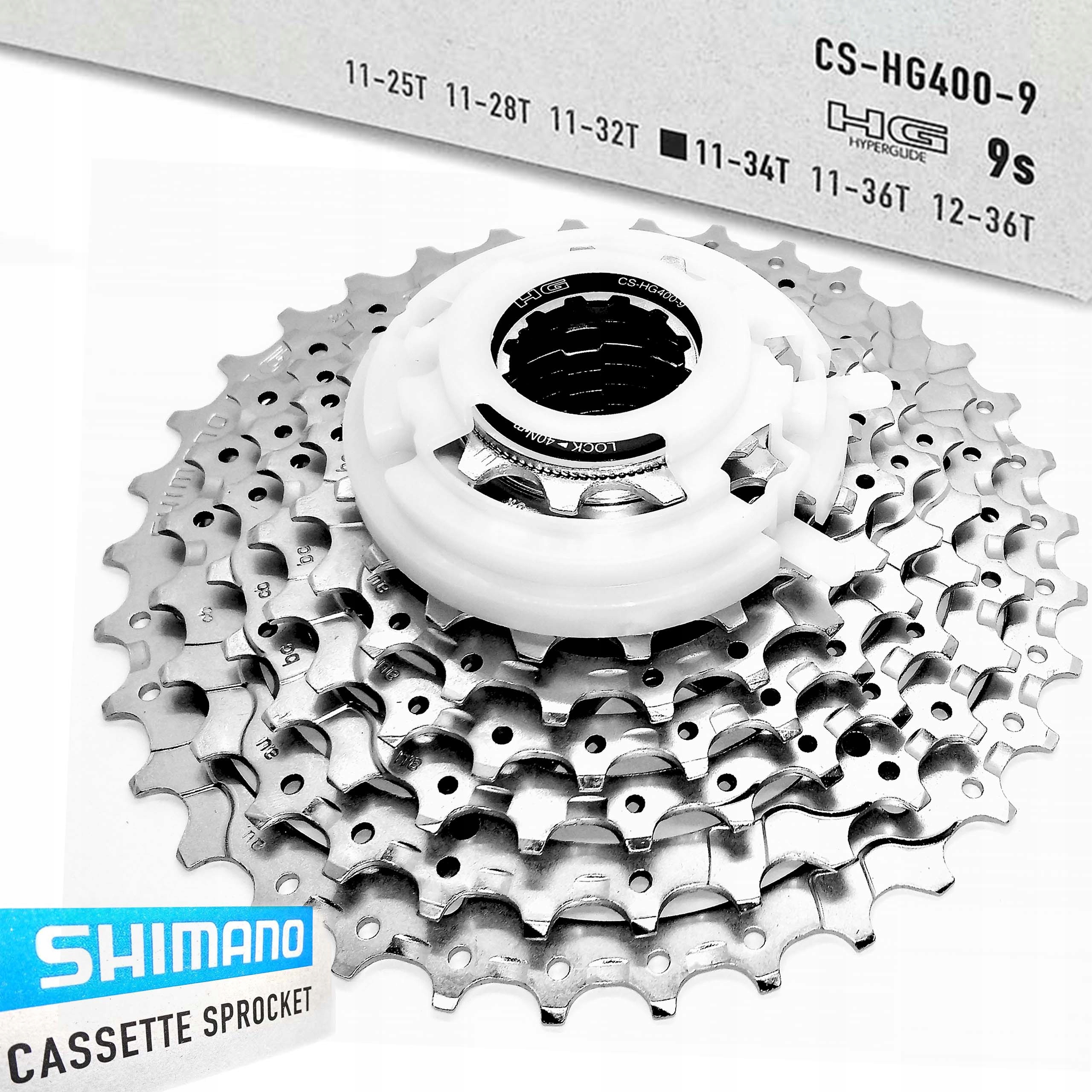 Shimano CS-HG400-9 Kaseta Zębatek Srebrna 9rz 11-34T Alivio