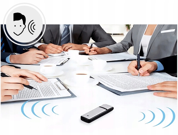 MINI DYKTAFON MAŁY PODSŁUCH SZPIEGOWSKI 8GB VOX Aktywacja nagrywania głosem tak