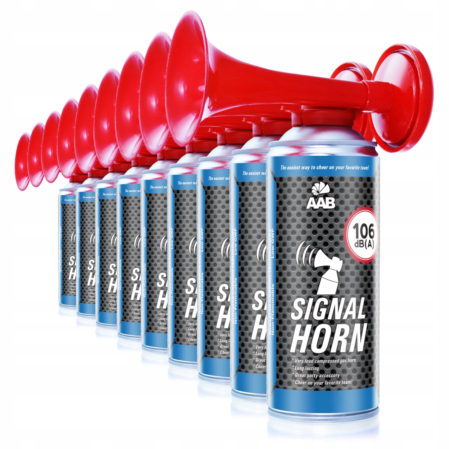 Aabcooling 9x Signal Horn 40g Hlasitý Zvukový Signál 106dB Trubka Kibica