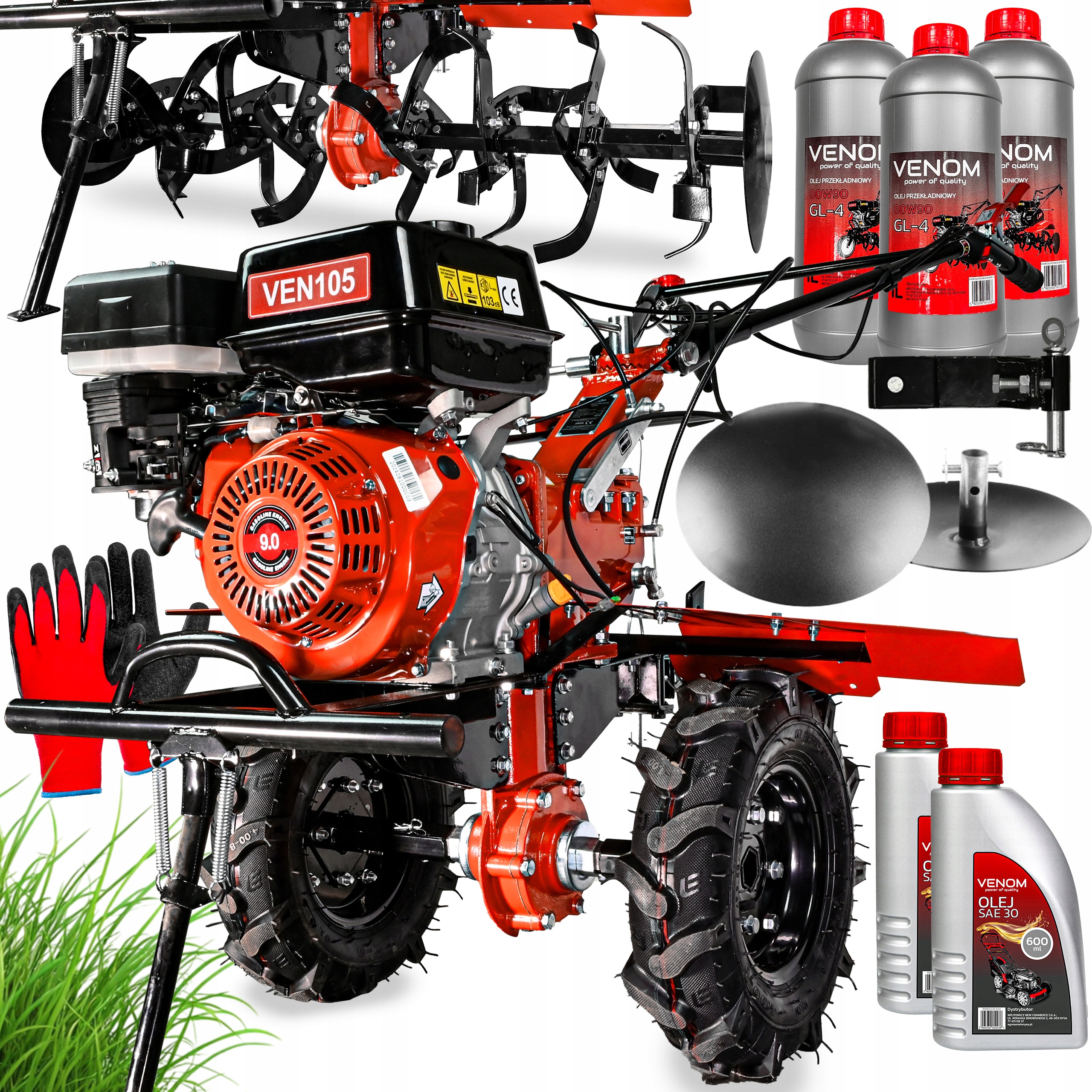 Výkonný Kultivátor Venom Motor 270CC Talíře Stabilizující Divočáka